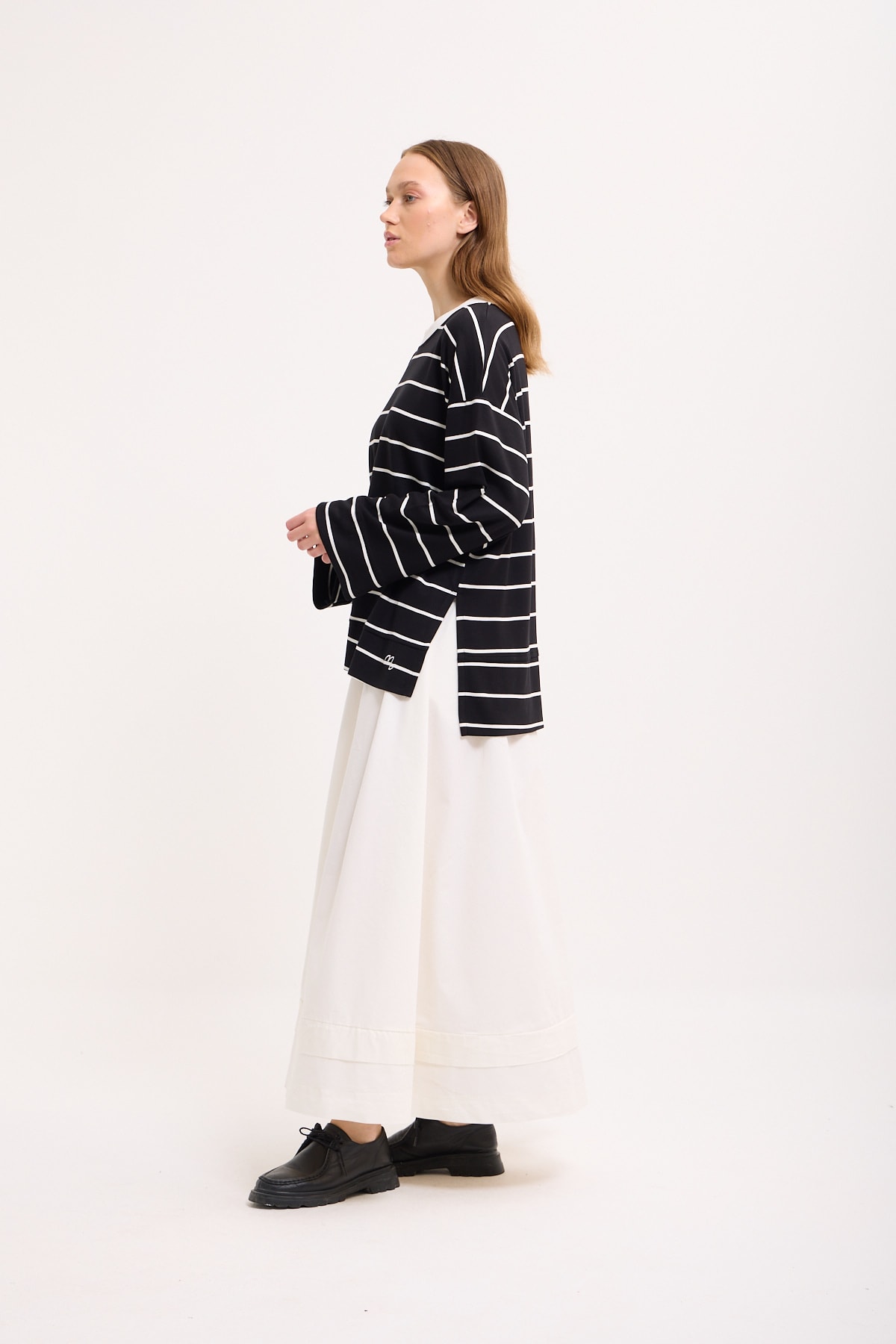 Logolu Çizgili Sweatshirt 