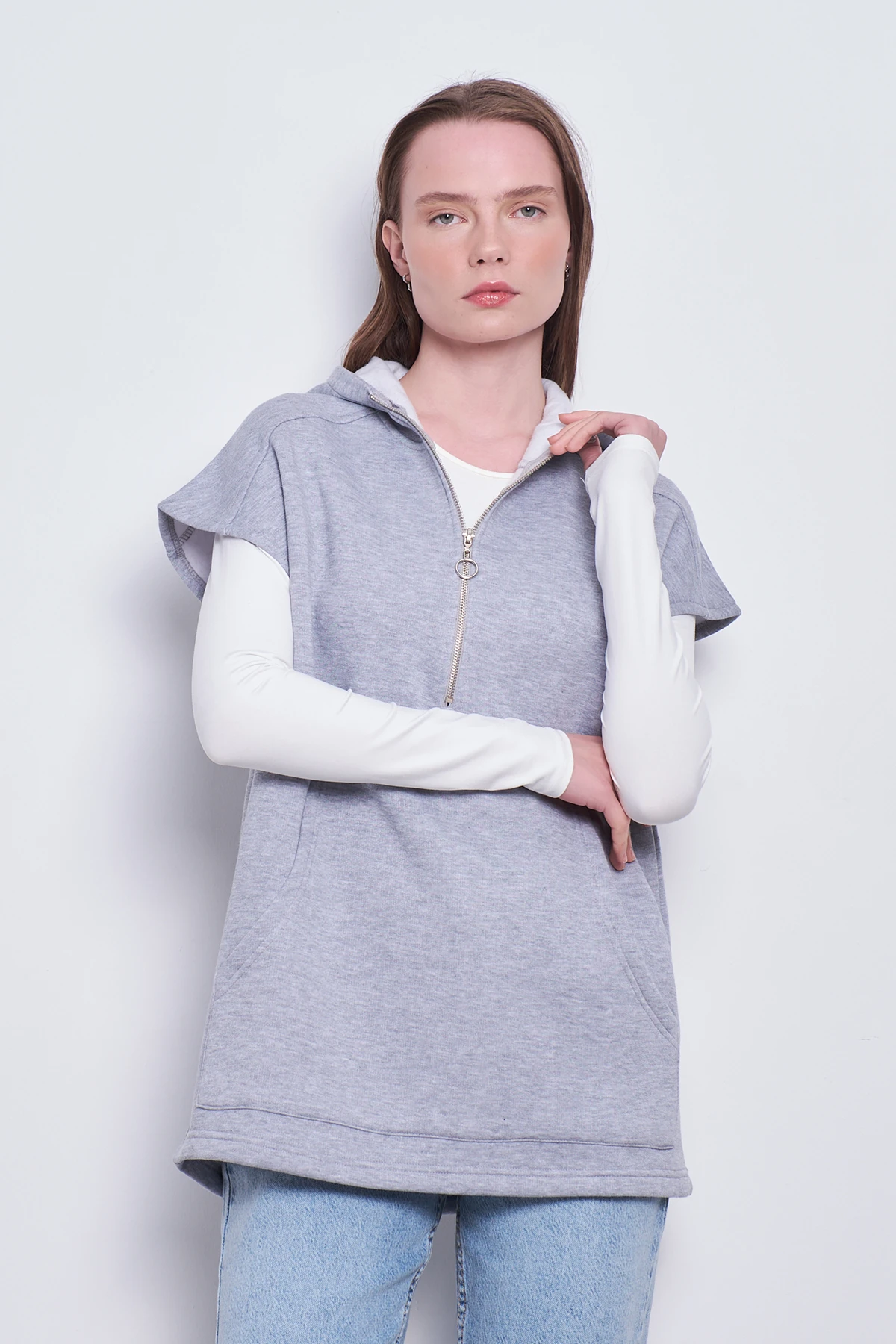 Fermuarlı Pop Sweatshirt