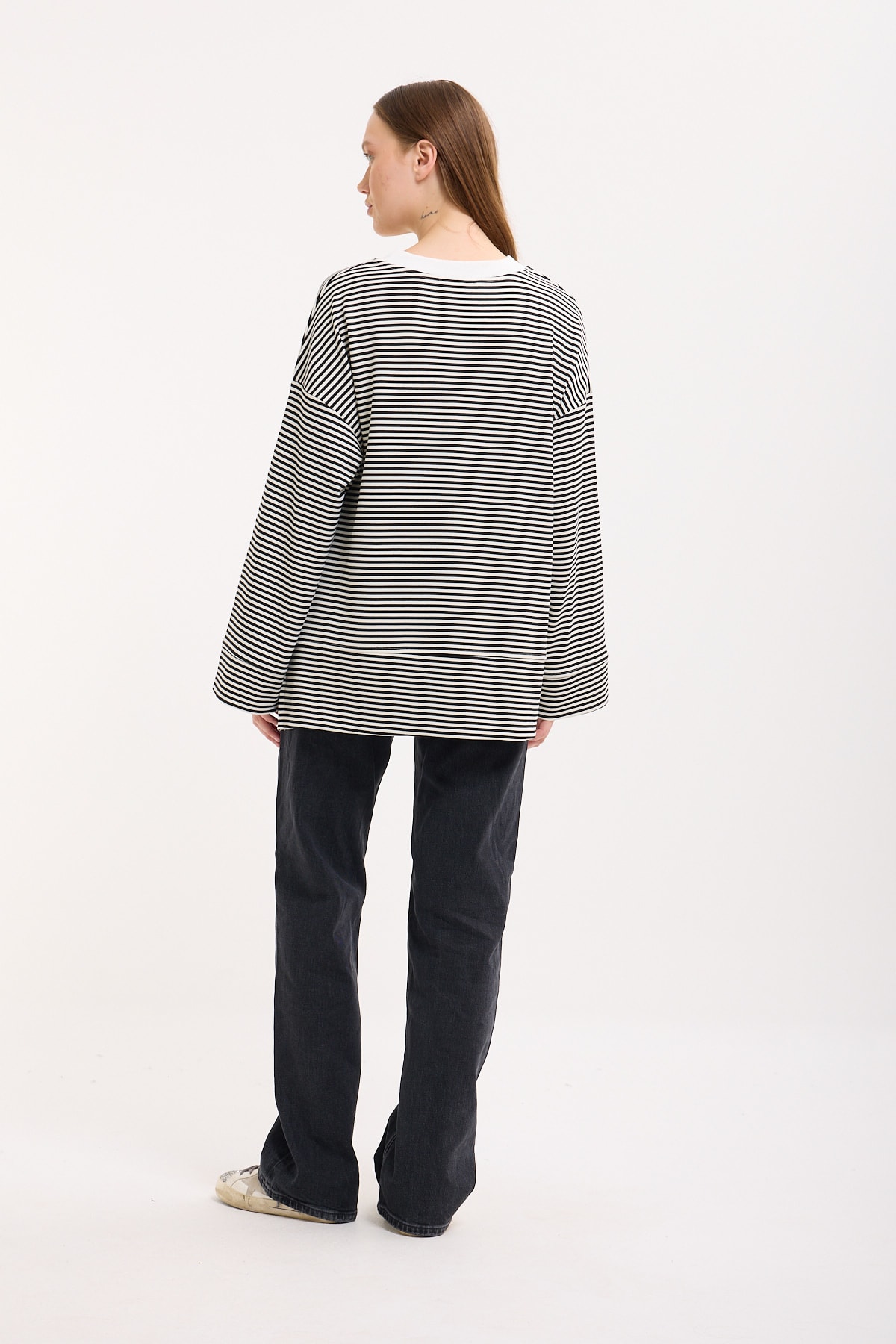 Logolu Çizgili Sweatshirt  - Mina