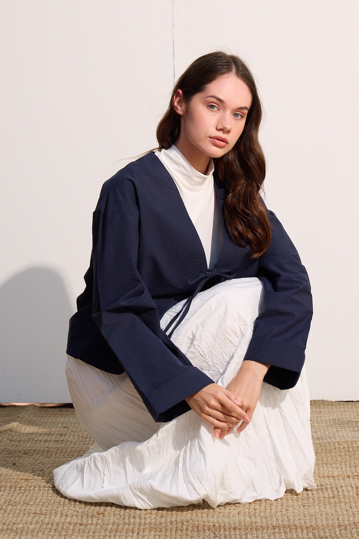 Bağcıklı Kimono - Yeni Lacivert