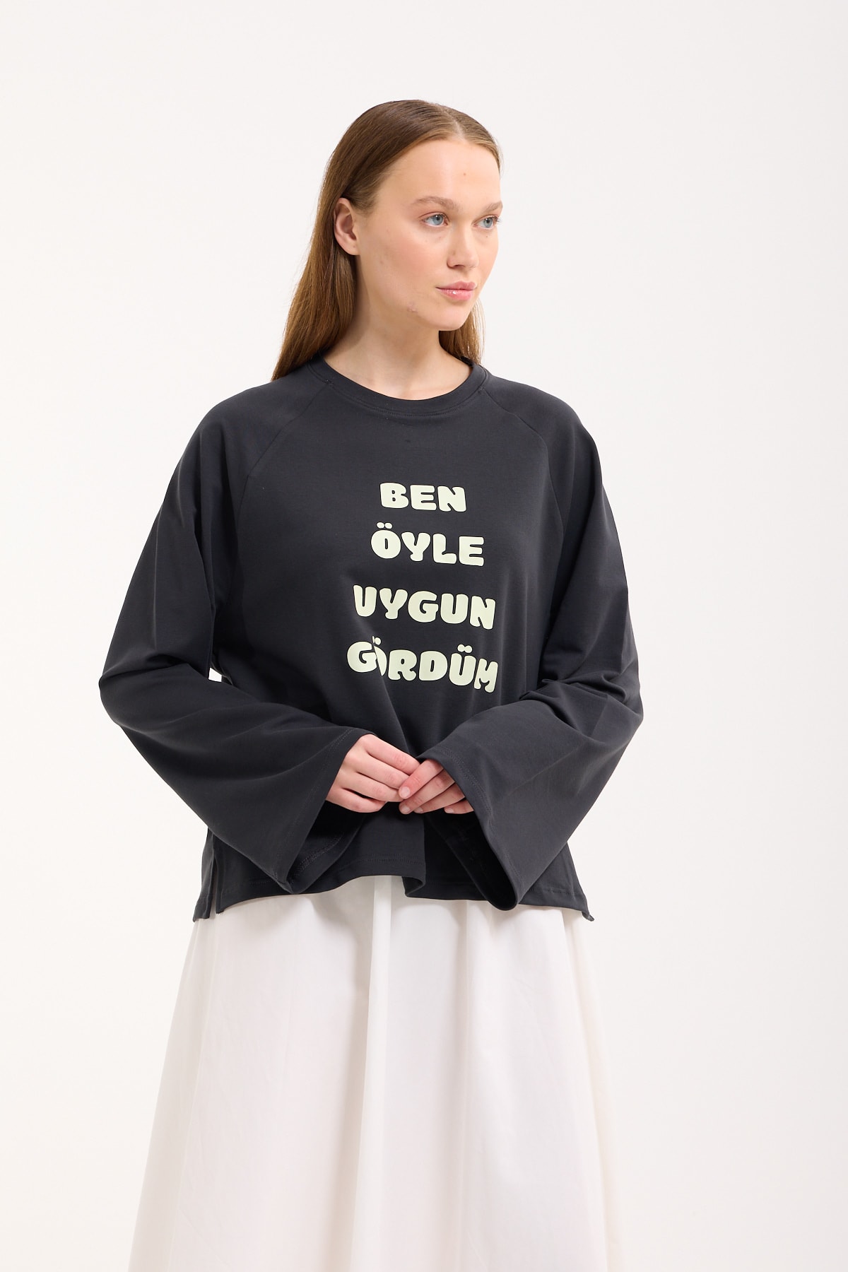 Basic Yazılı Crop - Füme