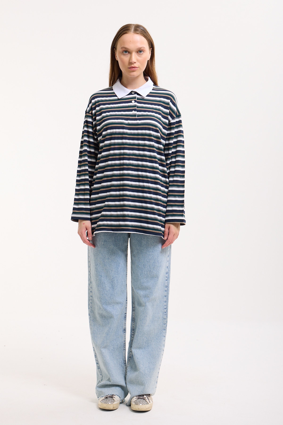 Polo Yaka Sweatshirt - Mocha