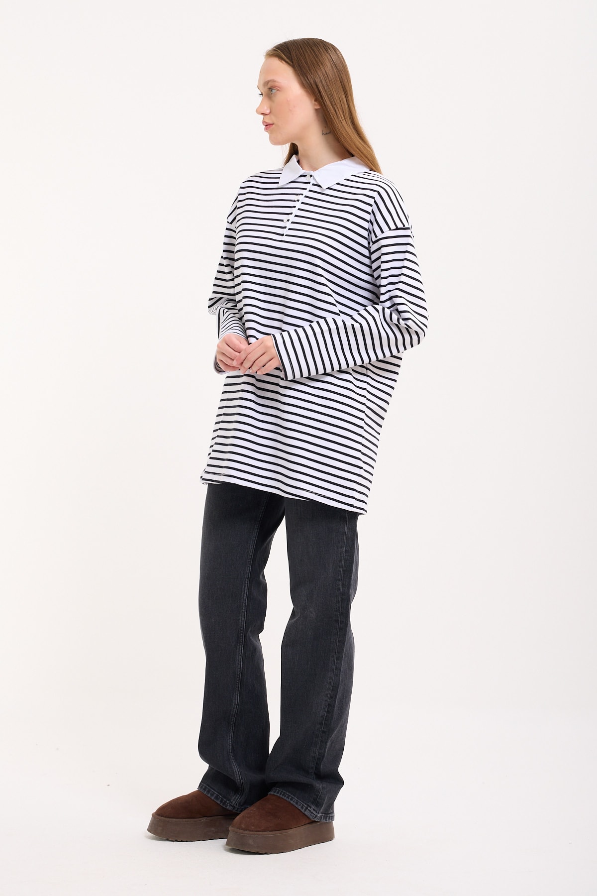 Polo Yaka Sweatshirt - Jasmin