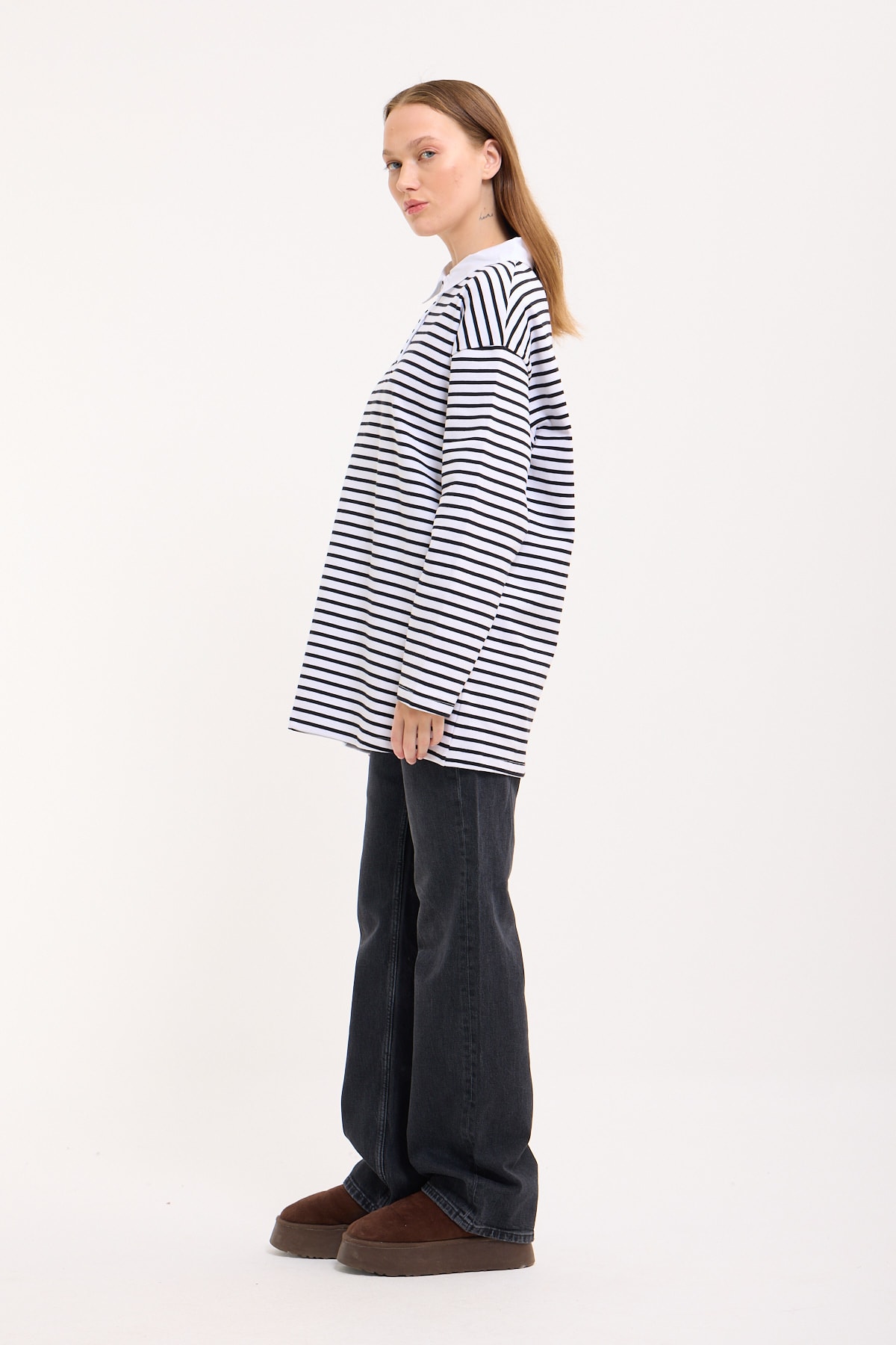 Polo Yaka Sweatshirt - Jasmin