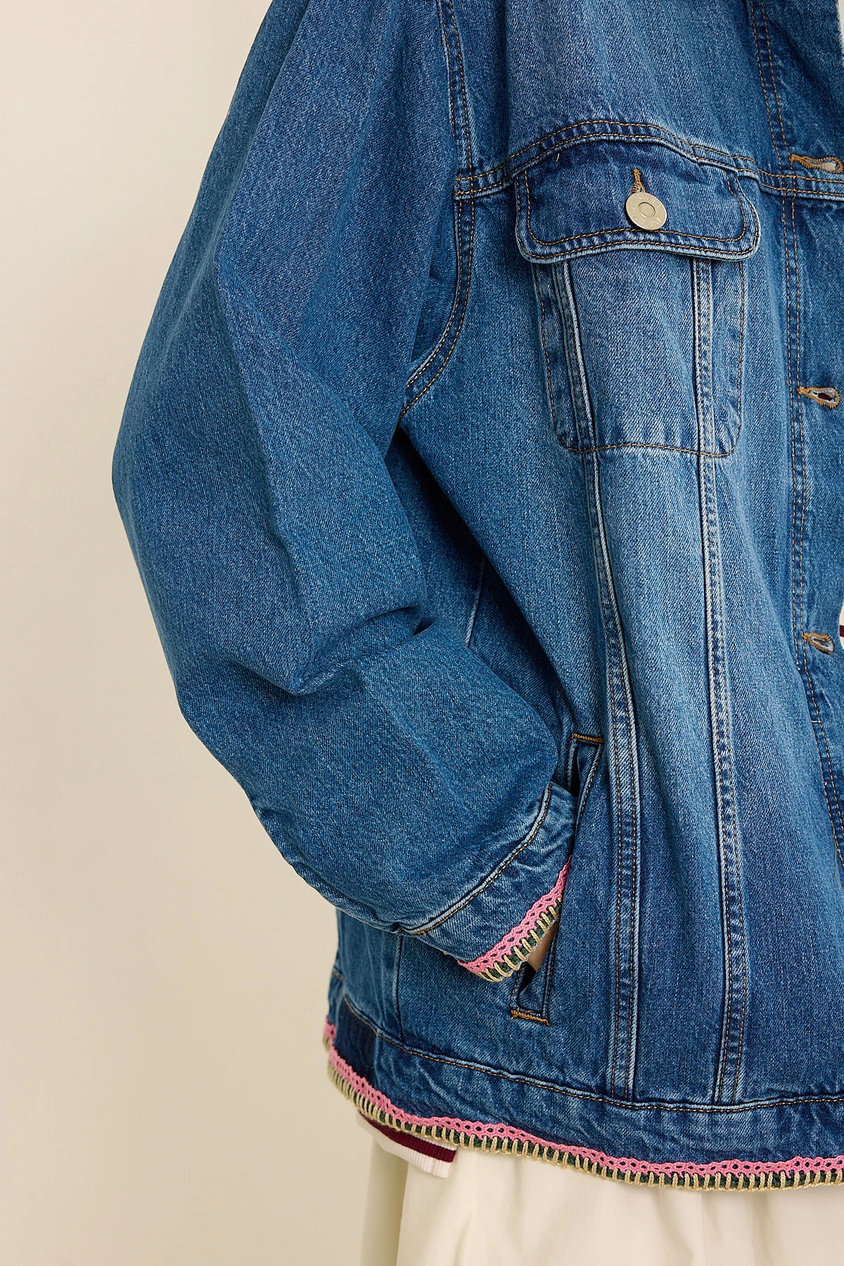 Nakışlı Denim Ceket