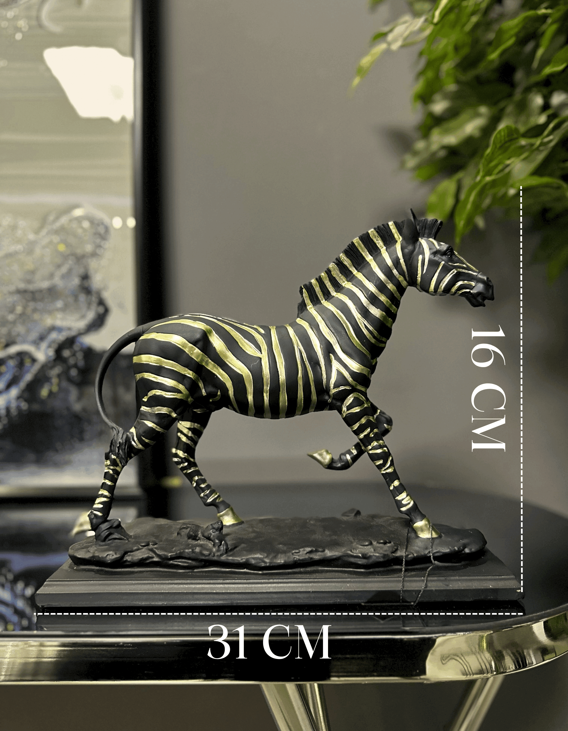 İthal Siyah Zebra Dekor Obje