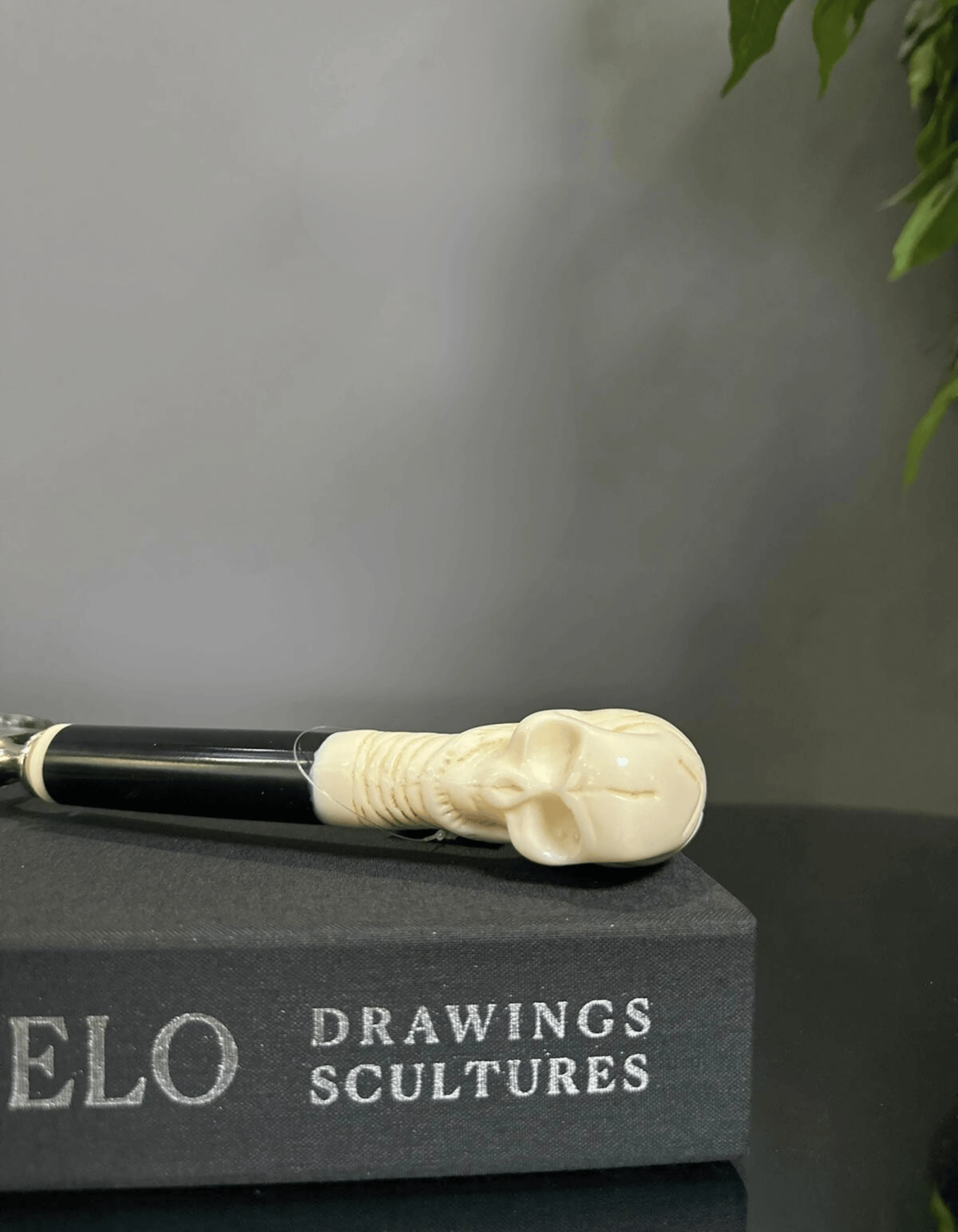 Kurukafa Detaylı Siyah Dekoratif Büyüteç