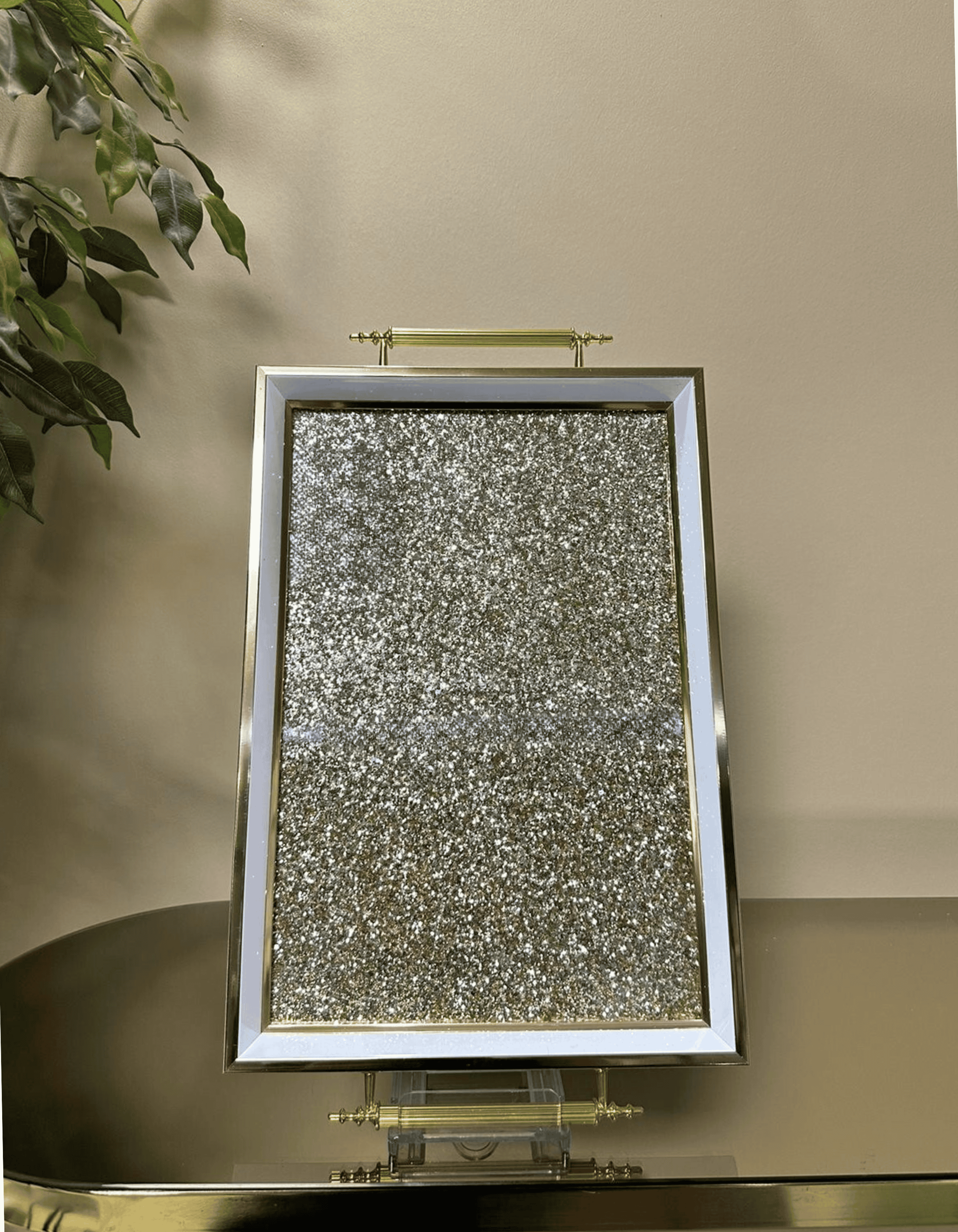 Starlight Glitter - Modern Gold Cam Sunum Tepsisi