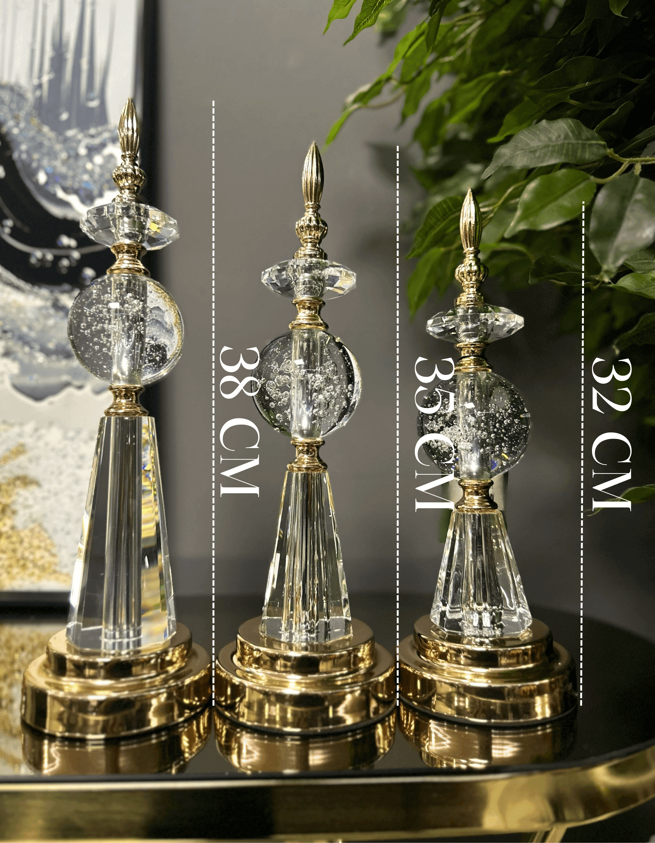 3'lü Gold Metal Küre Set Dekor