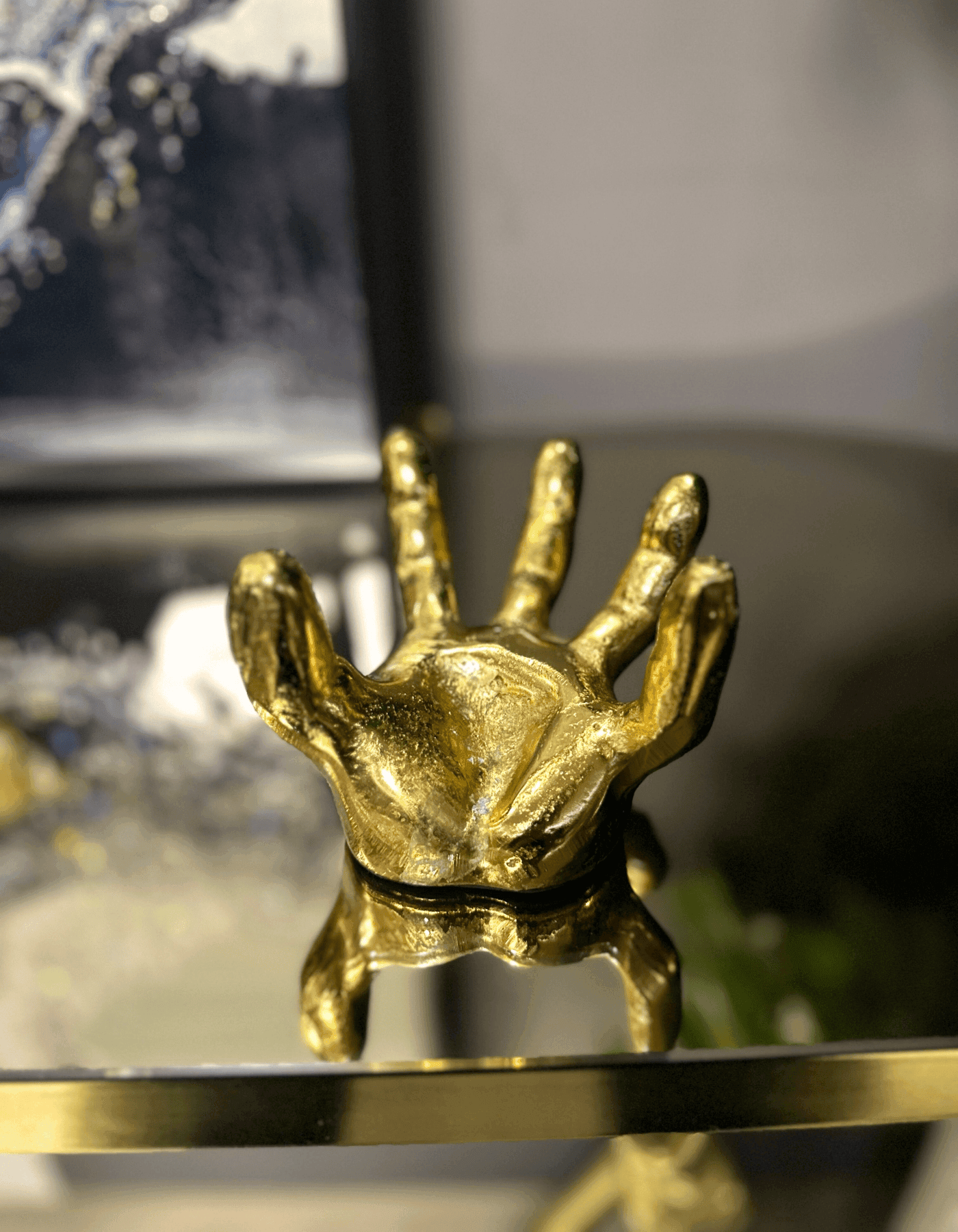 Döküm Metal El Üstü Dünya Küre Dekor Gold/Silver