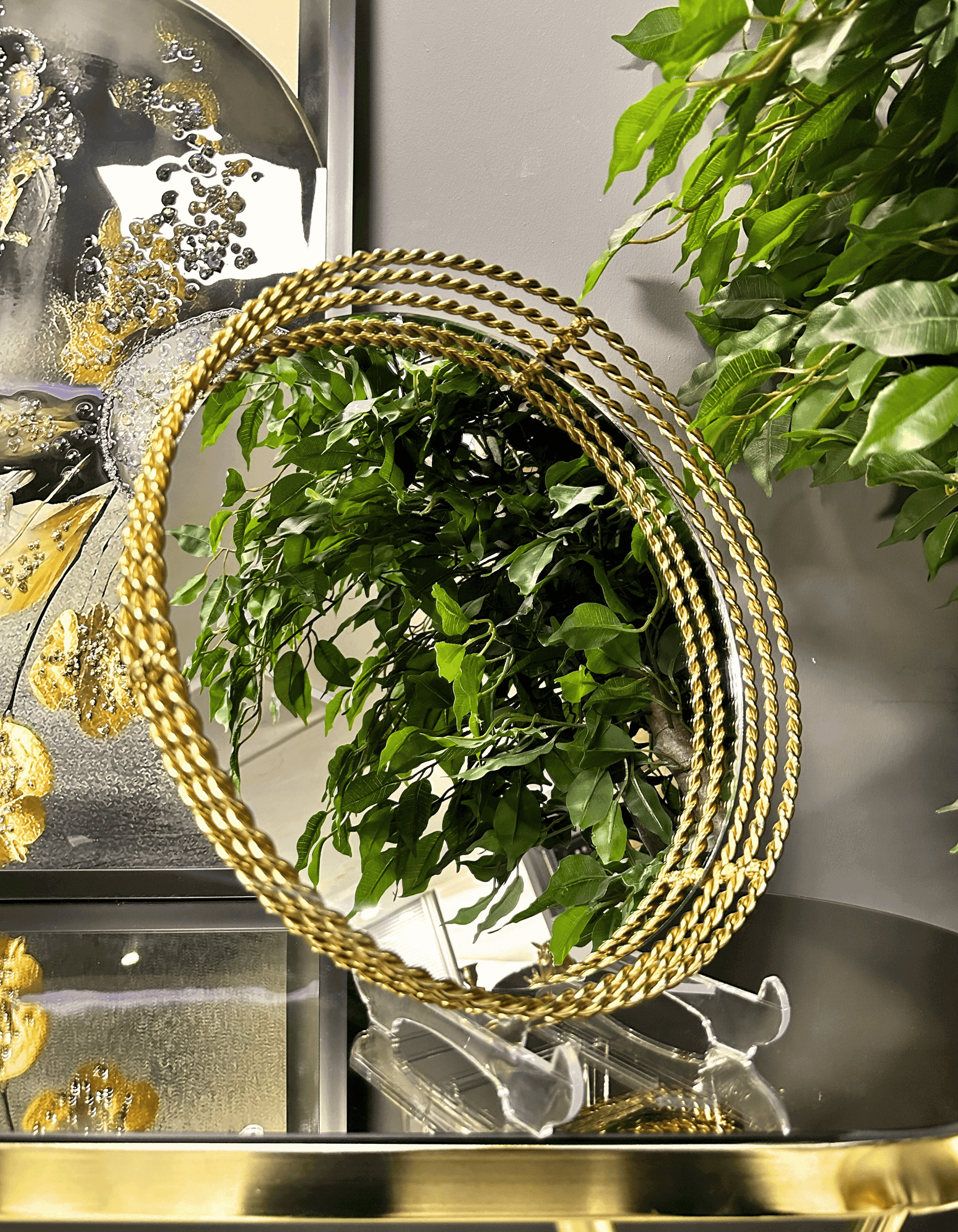 Metal Aynalı Burgu Model Dekoratif Tepsi