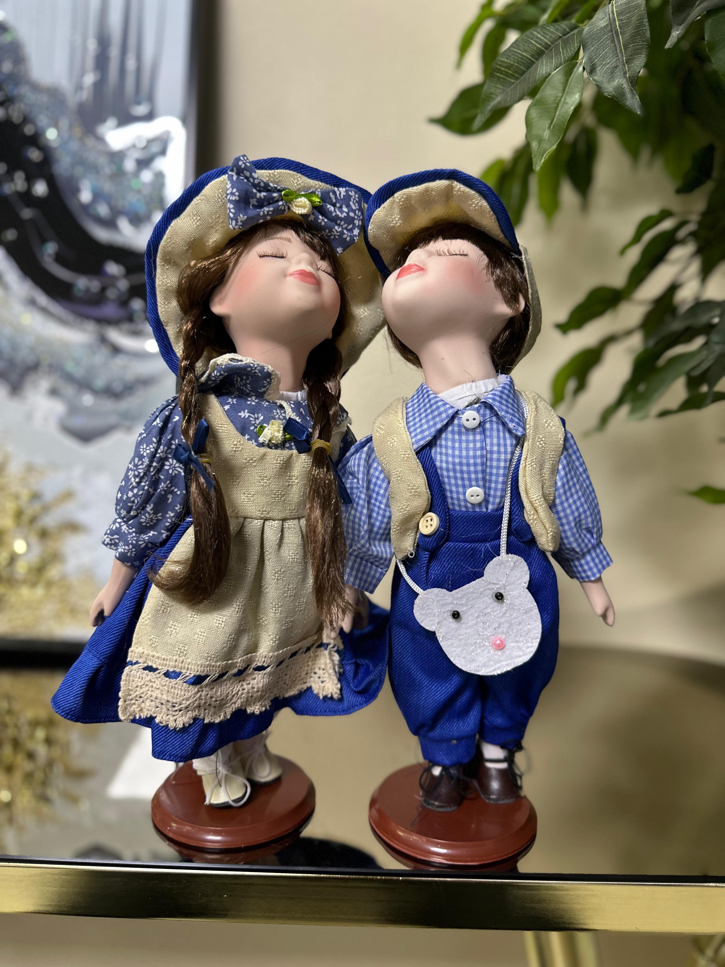 Porselen 2'li Bebek 33 CM İthal Dekor - 2