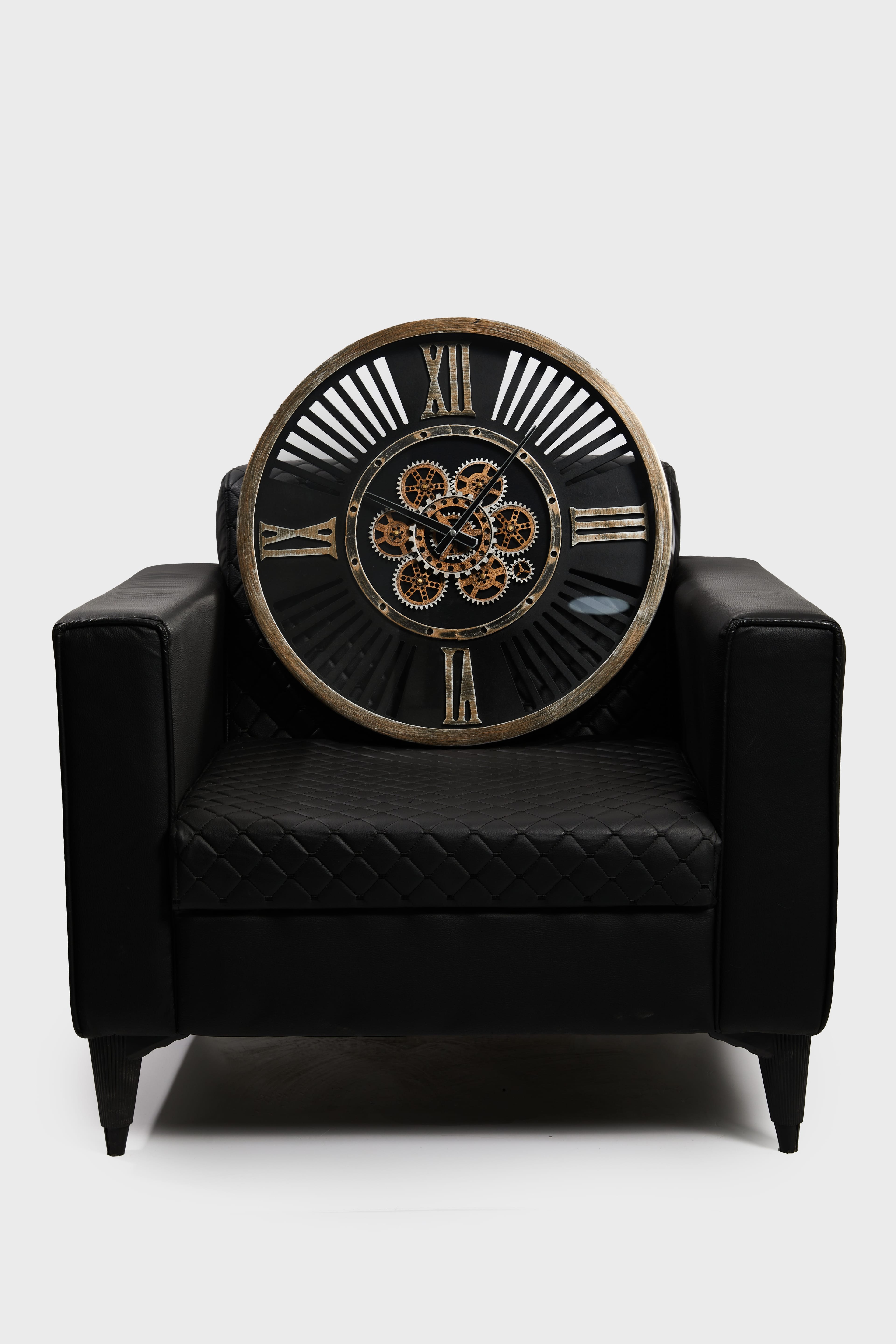 Bronz Mechanica Metal Duvar Saati – 60 cm