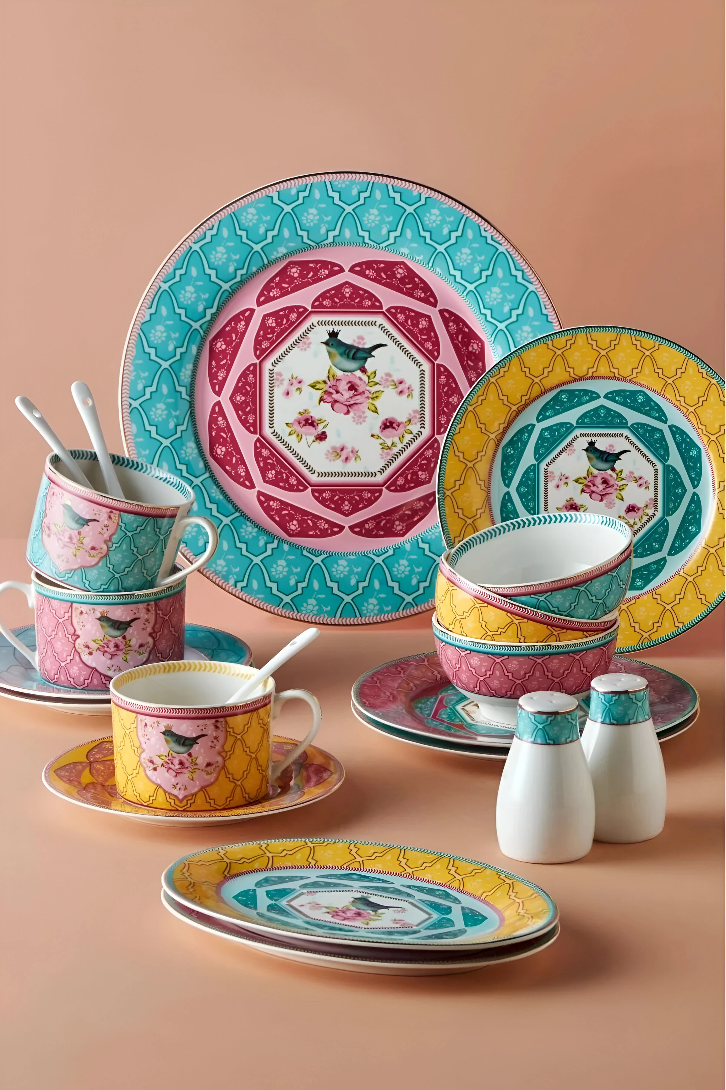 48 Parça Bird Garden Porselen Kahvaltı Takımı
