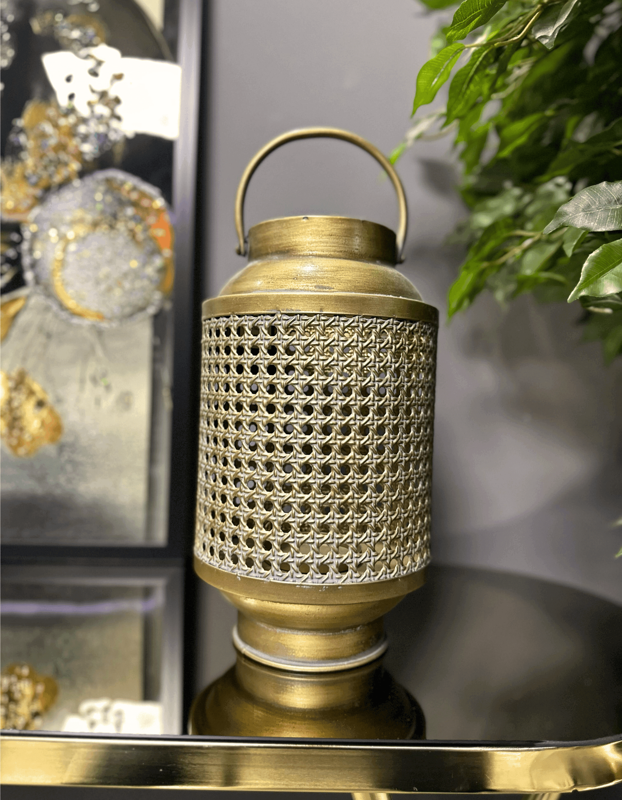 Eskitme Metal Dekoratif Fener/Mumluk