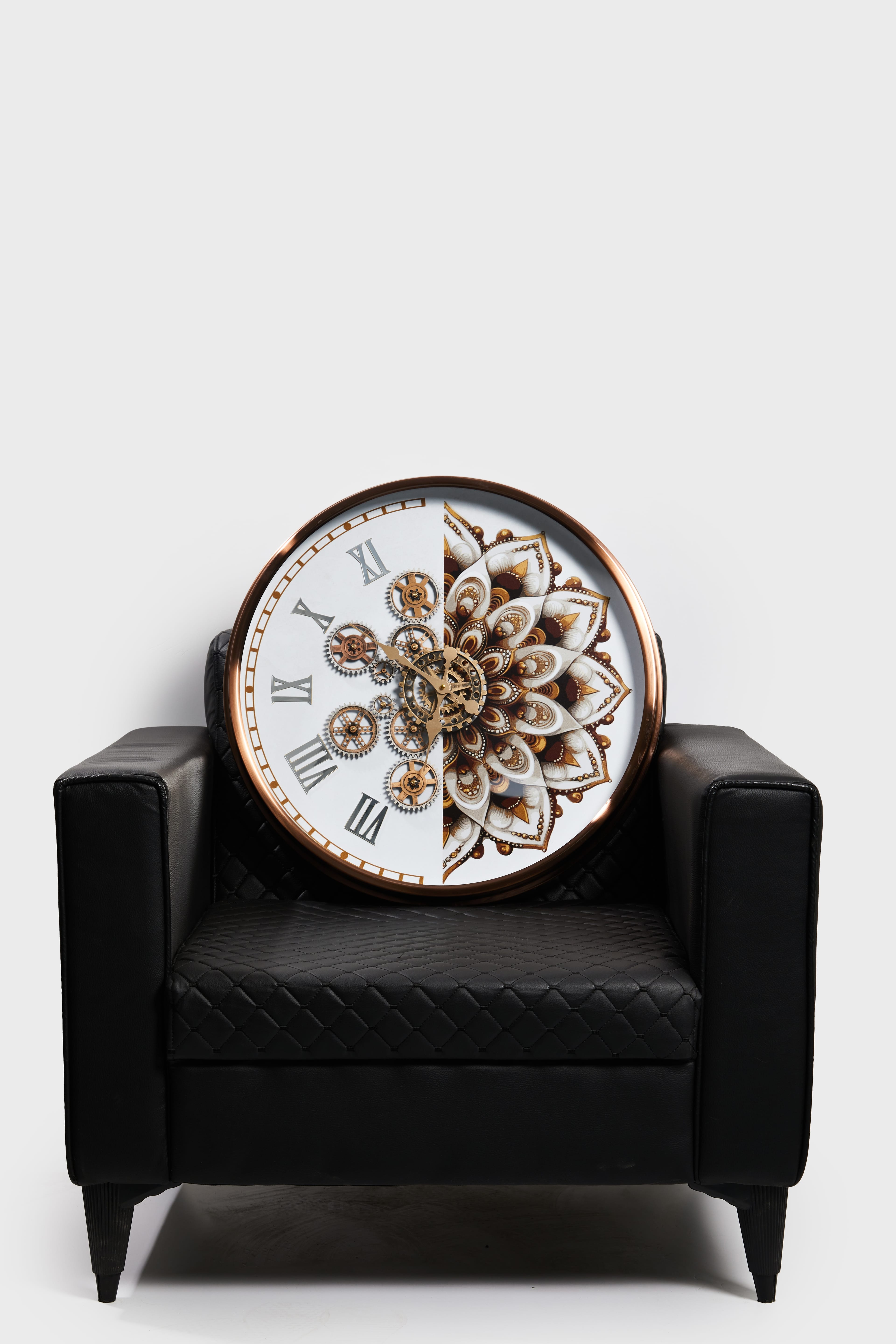 Mandala Bronze – Etnik Desenli Ledli Duvar Saati (60 cm)