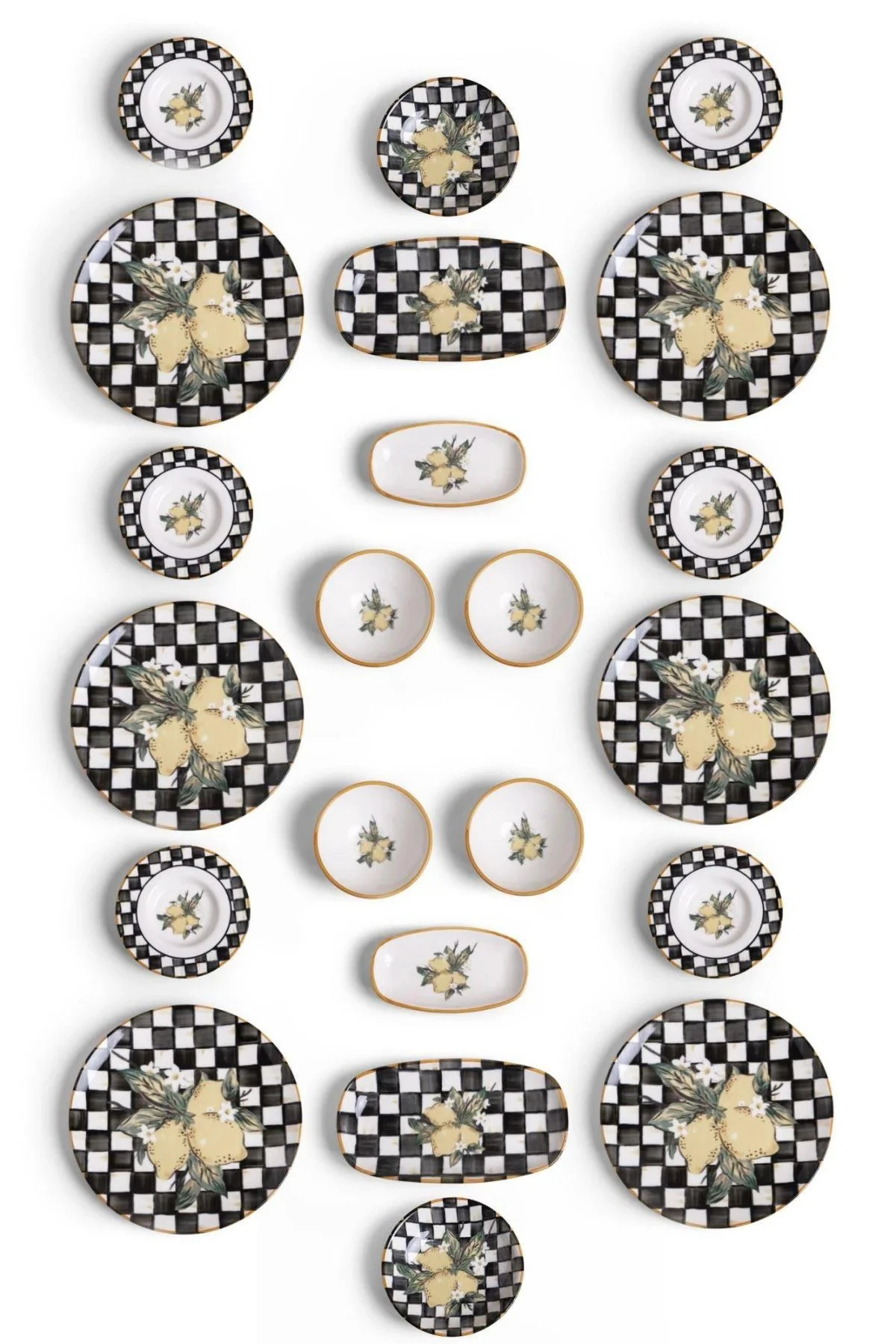 Damalı Linda 22 Parça Kahvaltı Seti