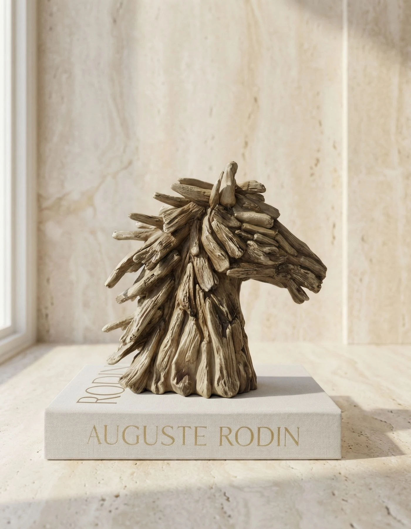 Rustic Driftwood Horse Dekor 24 CM