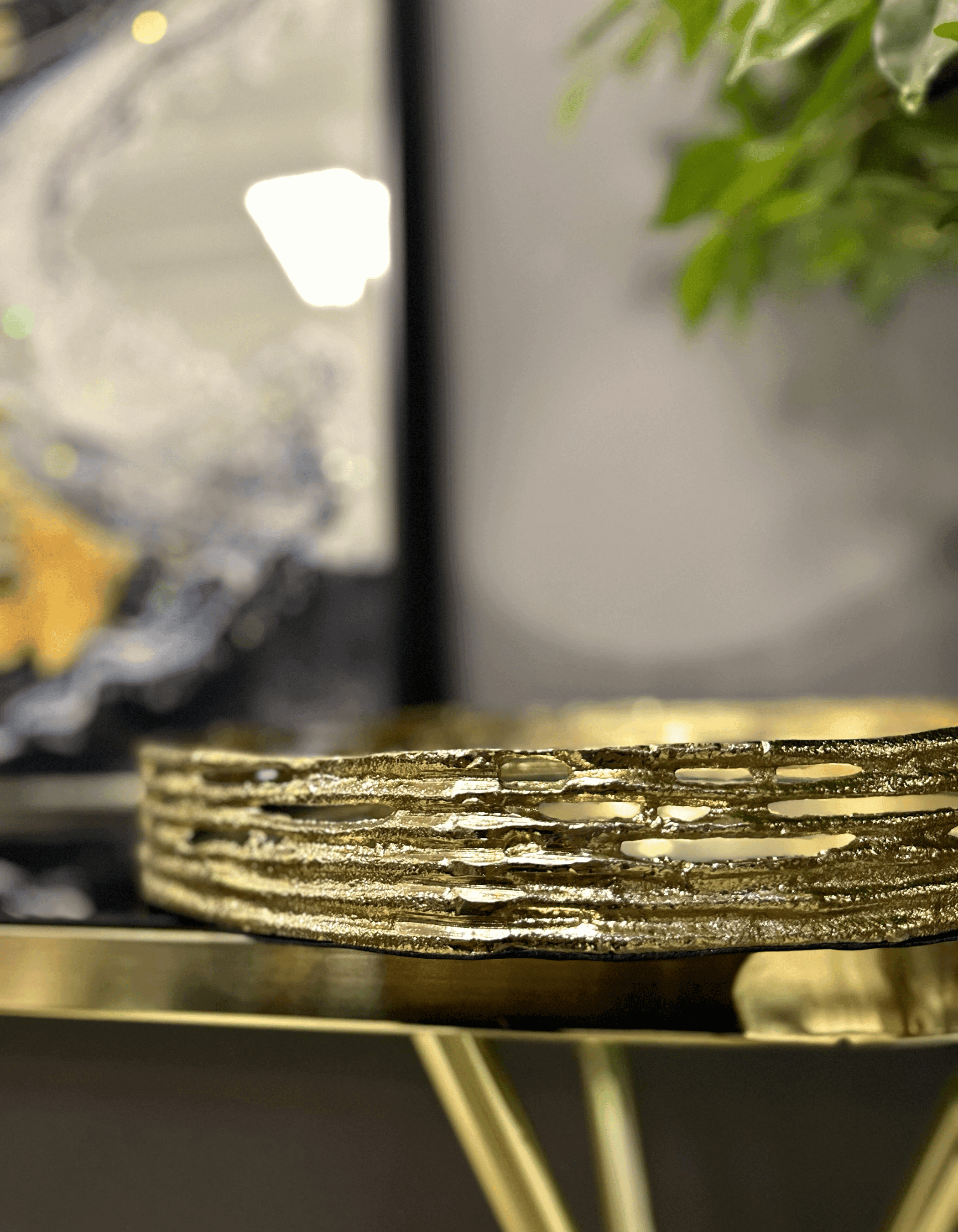 Alüminyum Döküm Gold Tepsi 39 CM