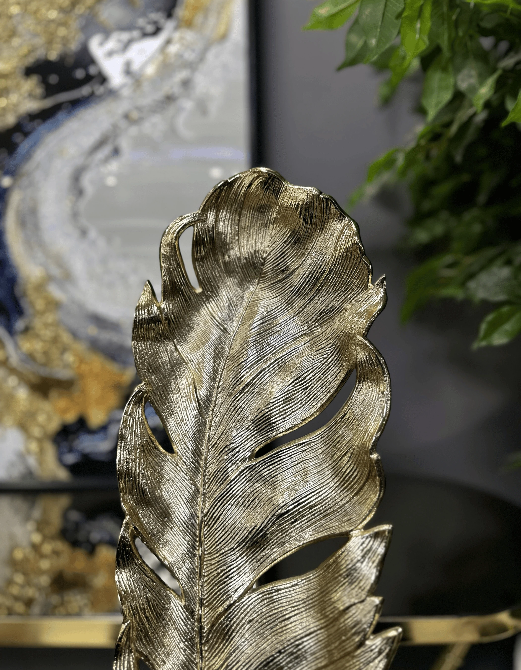 Alüminyum Döküm Gold Yaprak Dekor (46 cm)