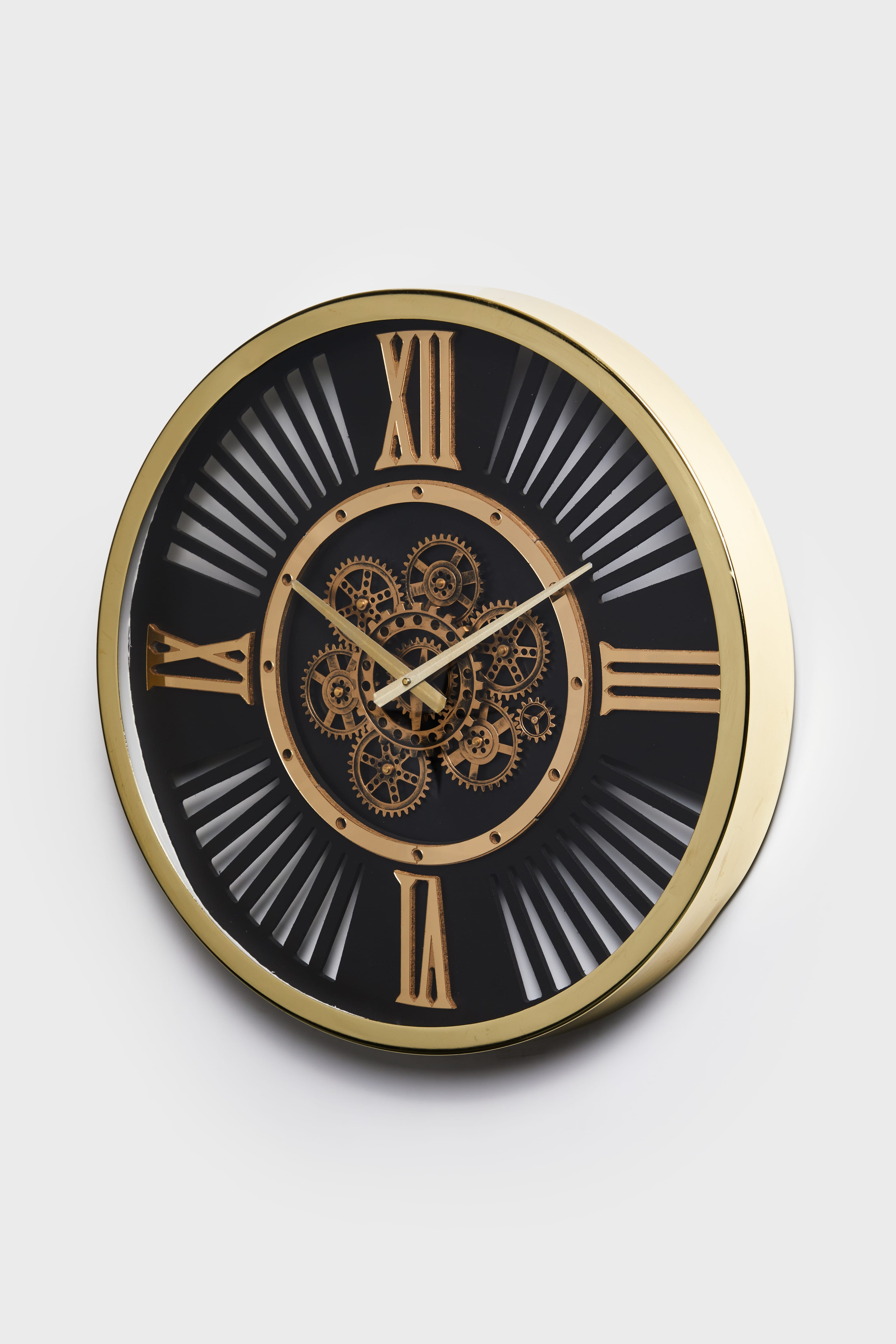 Aurum Gear Gold Metal Duvar Saati – 60 cm