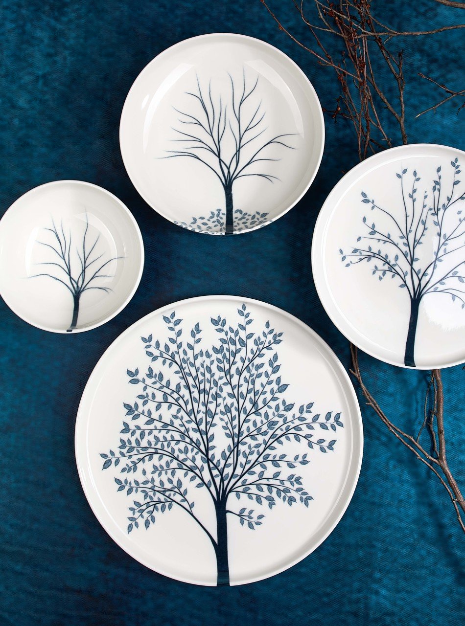 Nordic Tree - 24 Parça Bone Porselen Yemek Takımı