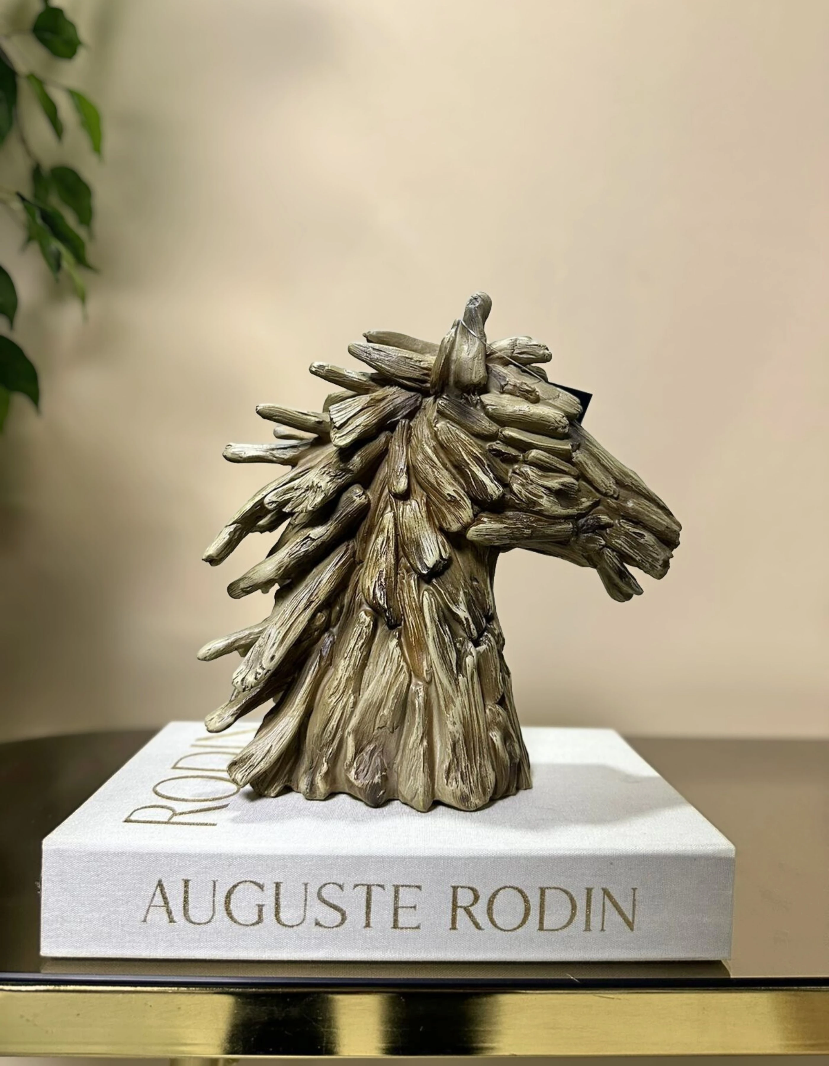 Rustic Driftwood Horse Dekor 24 CM