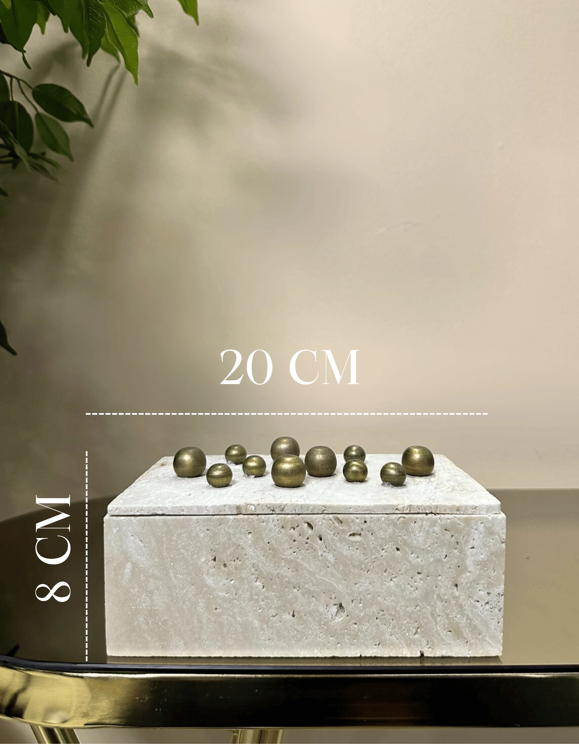 Traverten Eskitme Detaylı Kutu Dekor