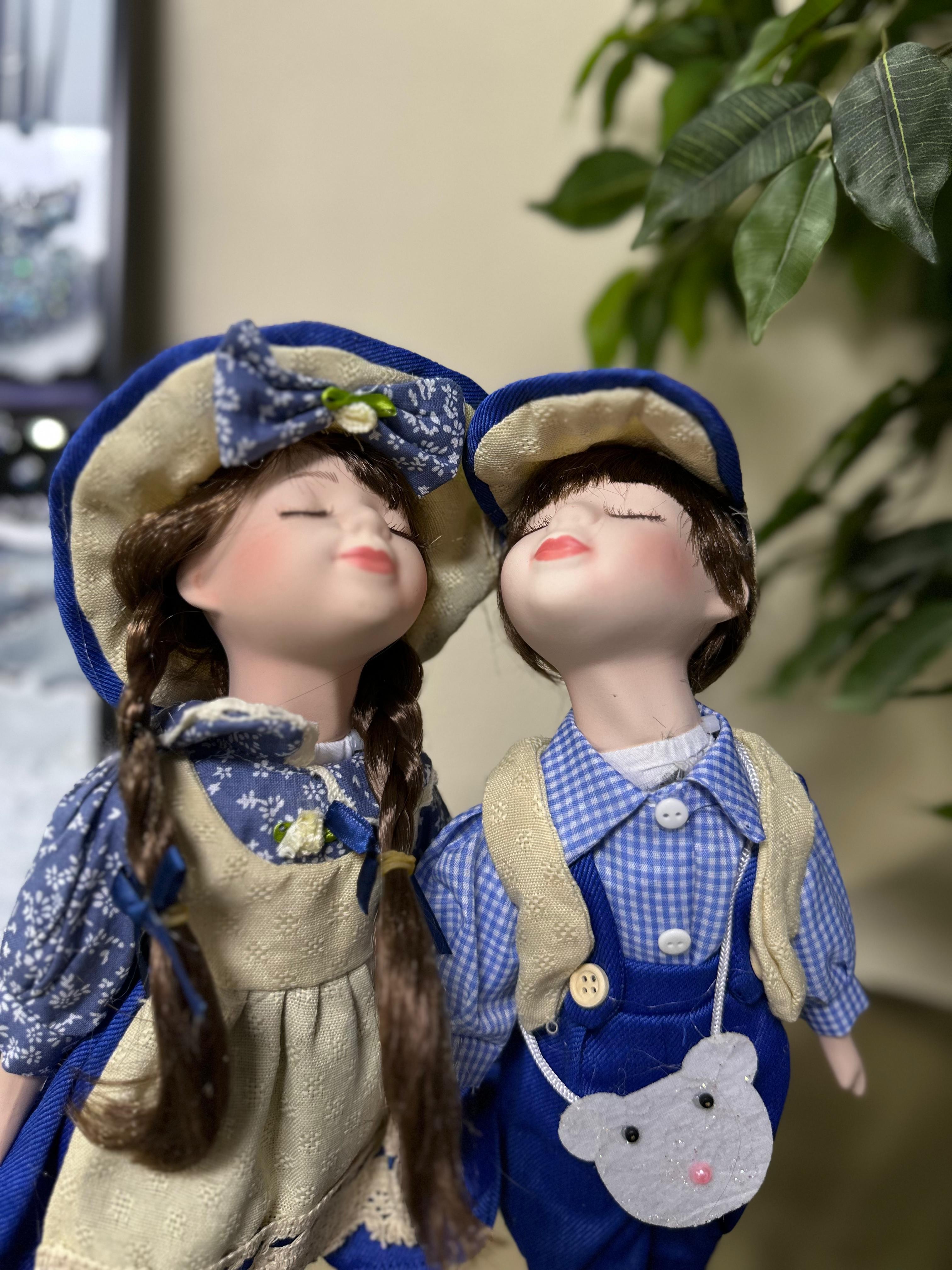 Porselen 2'li Bebek 33 CM İthal Dekor - 2