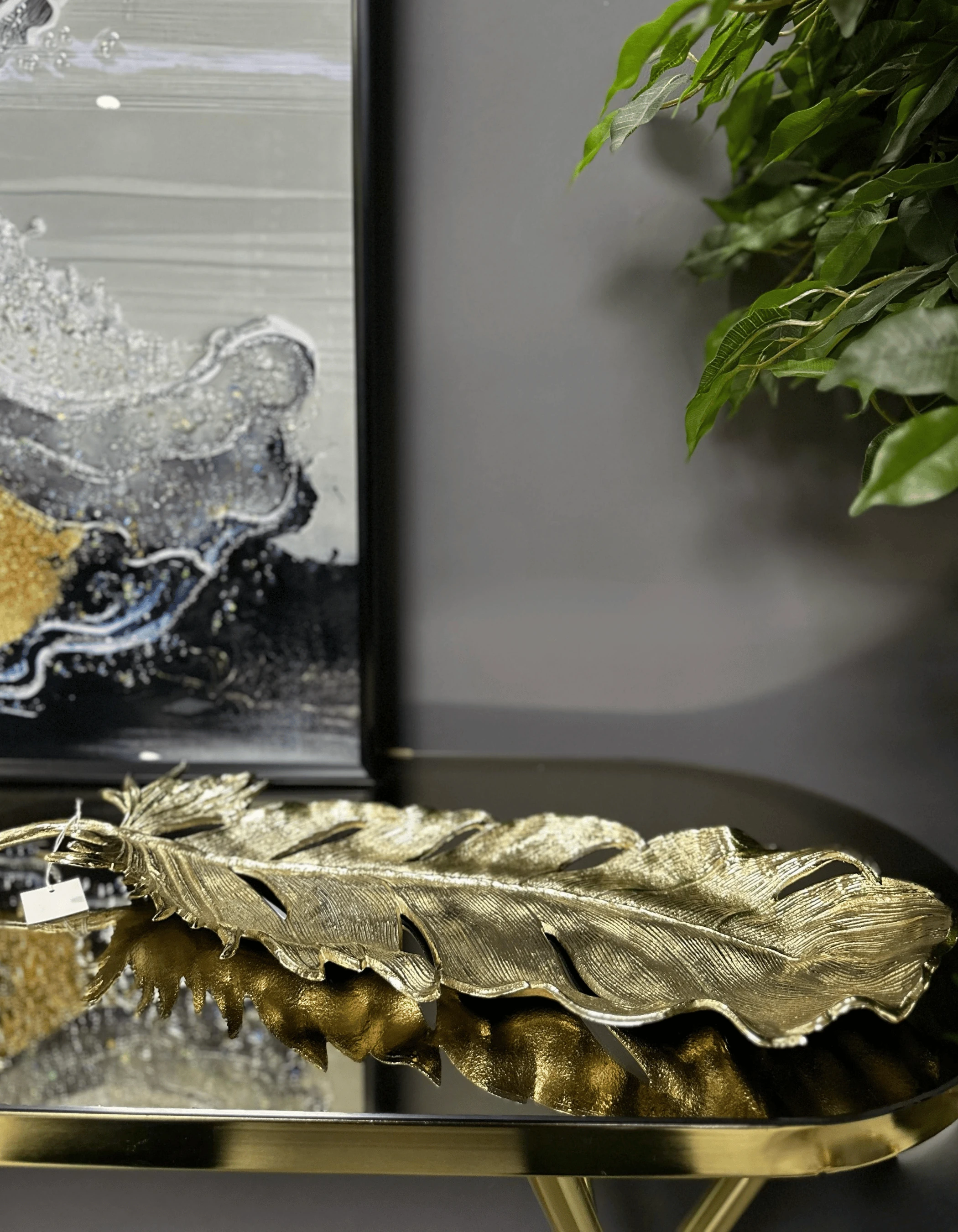 Alüminyum Döküm Gold Yaprak Dekor (46 cm)