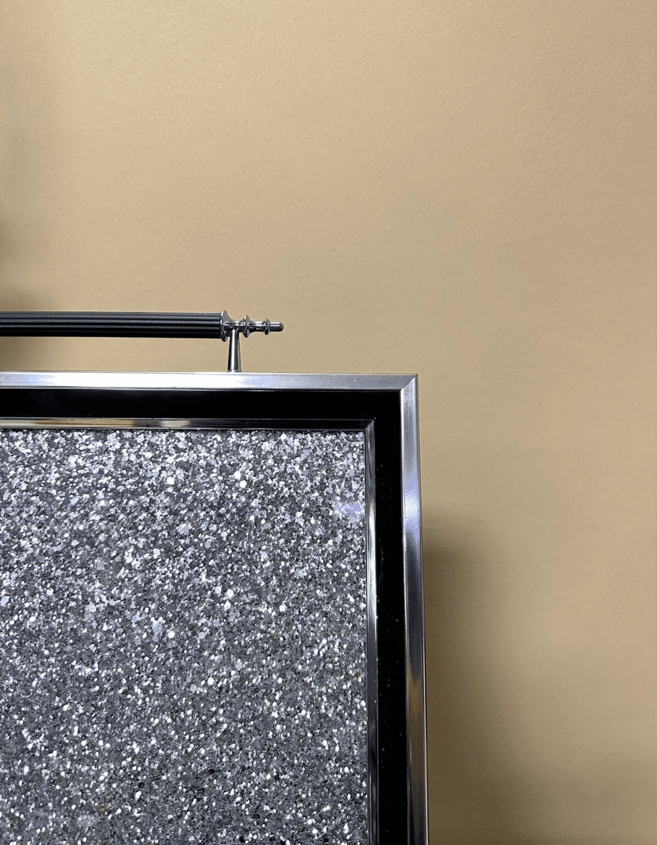 Starlight Glitter - Modern Siyah Silver Sunum Tepsisi