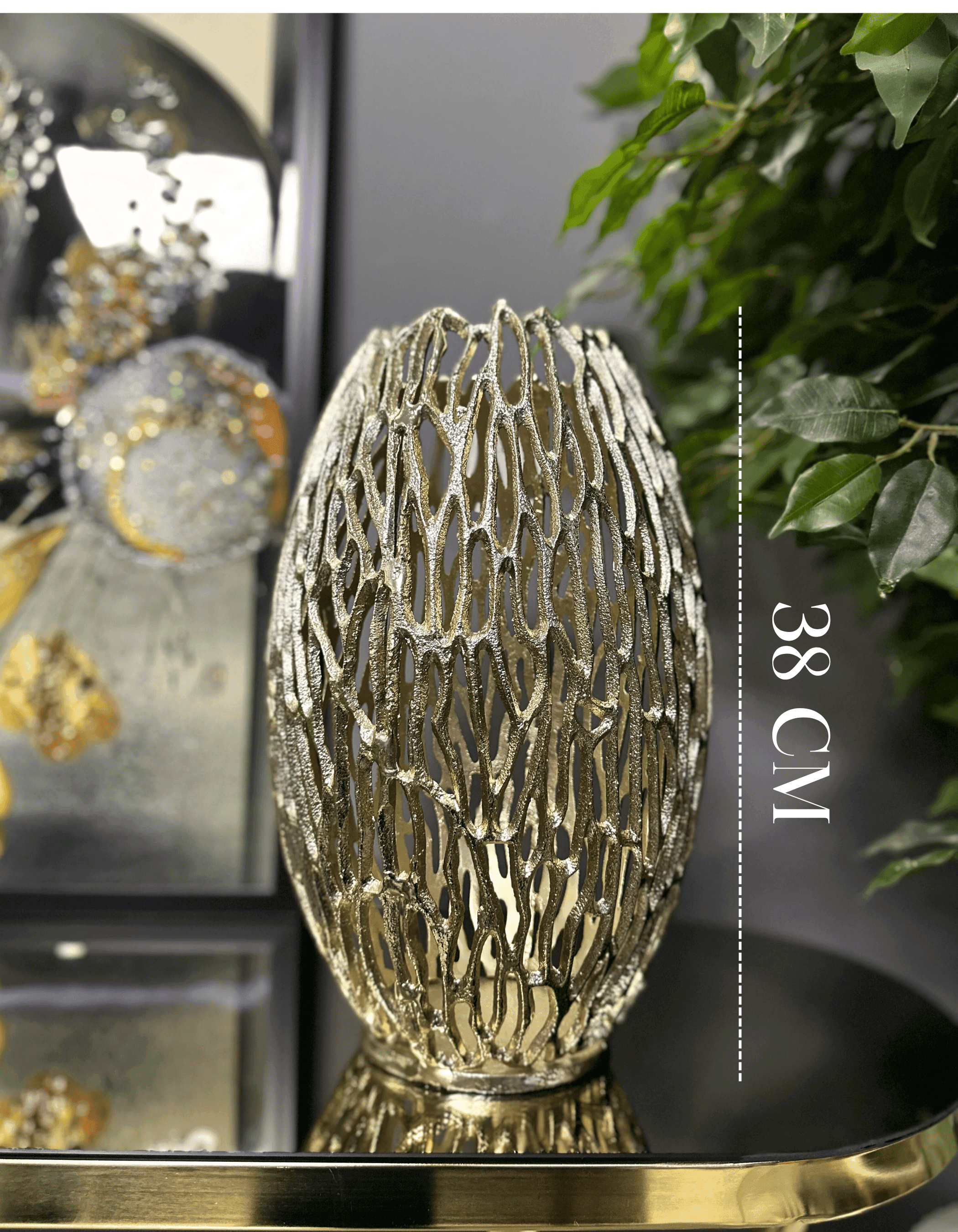 Alüminyum Döküm Gold Vazo