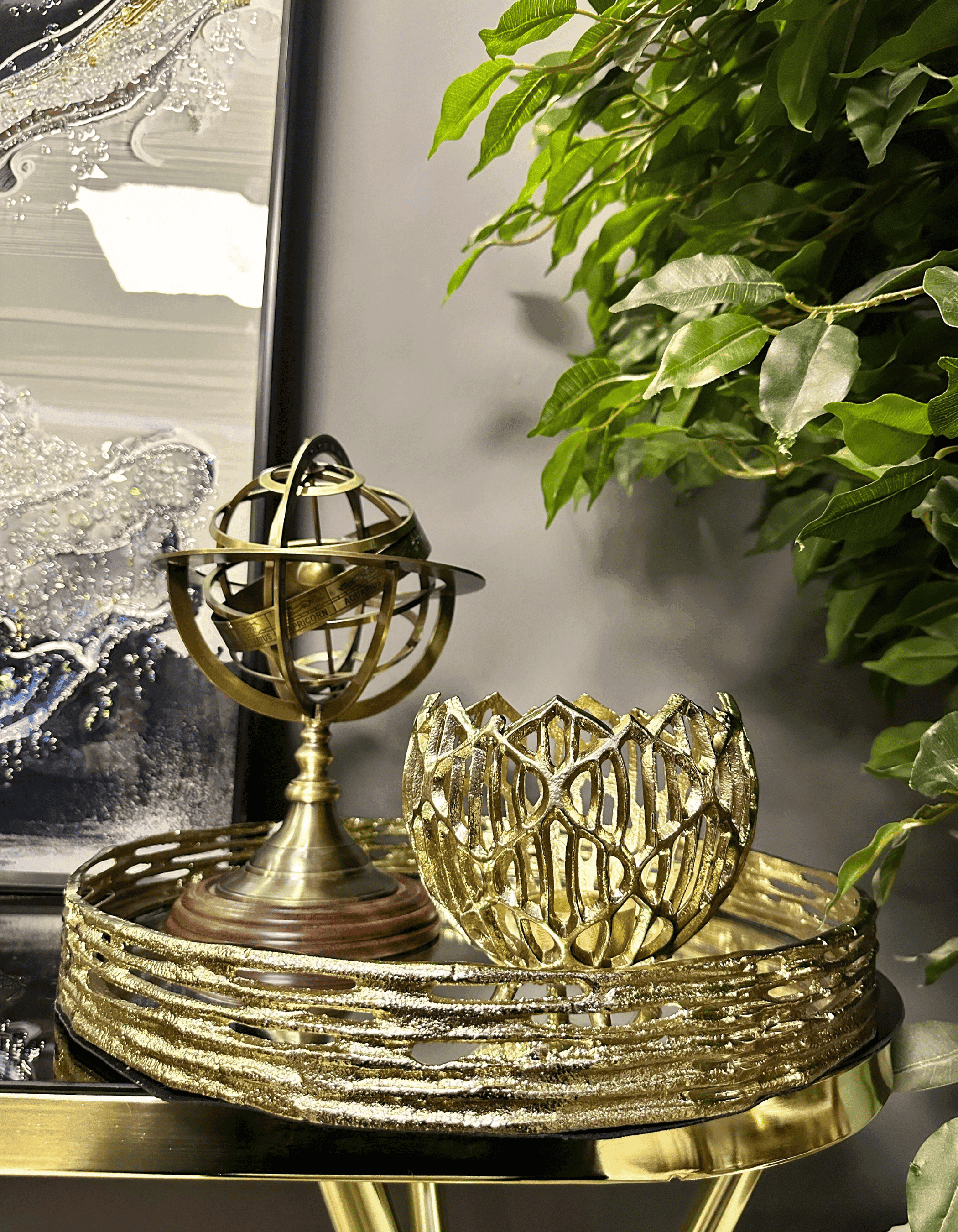 Alüminyum Döküm Gold Tepsi 39 CM
