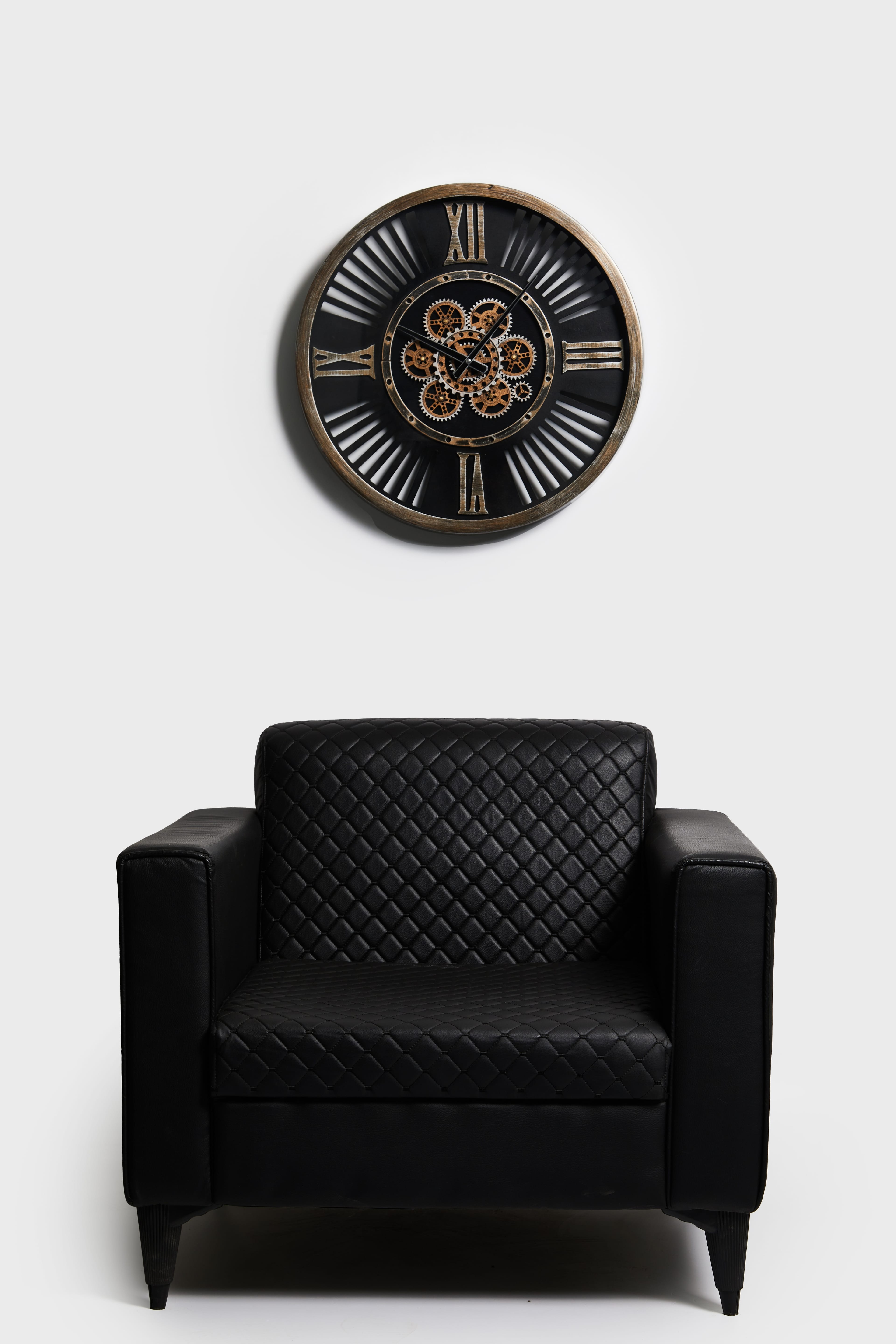 Bronz Mechanica Metal Duvar Saati – 60 cm