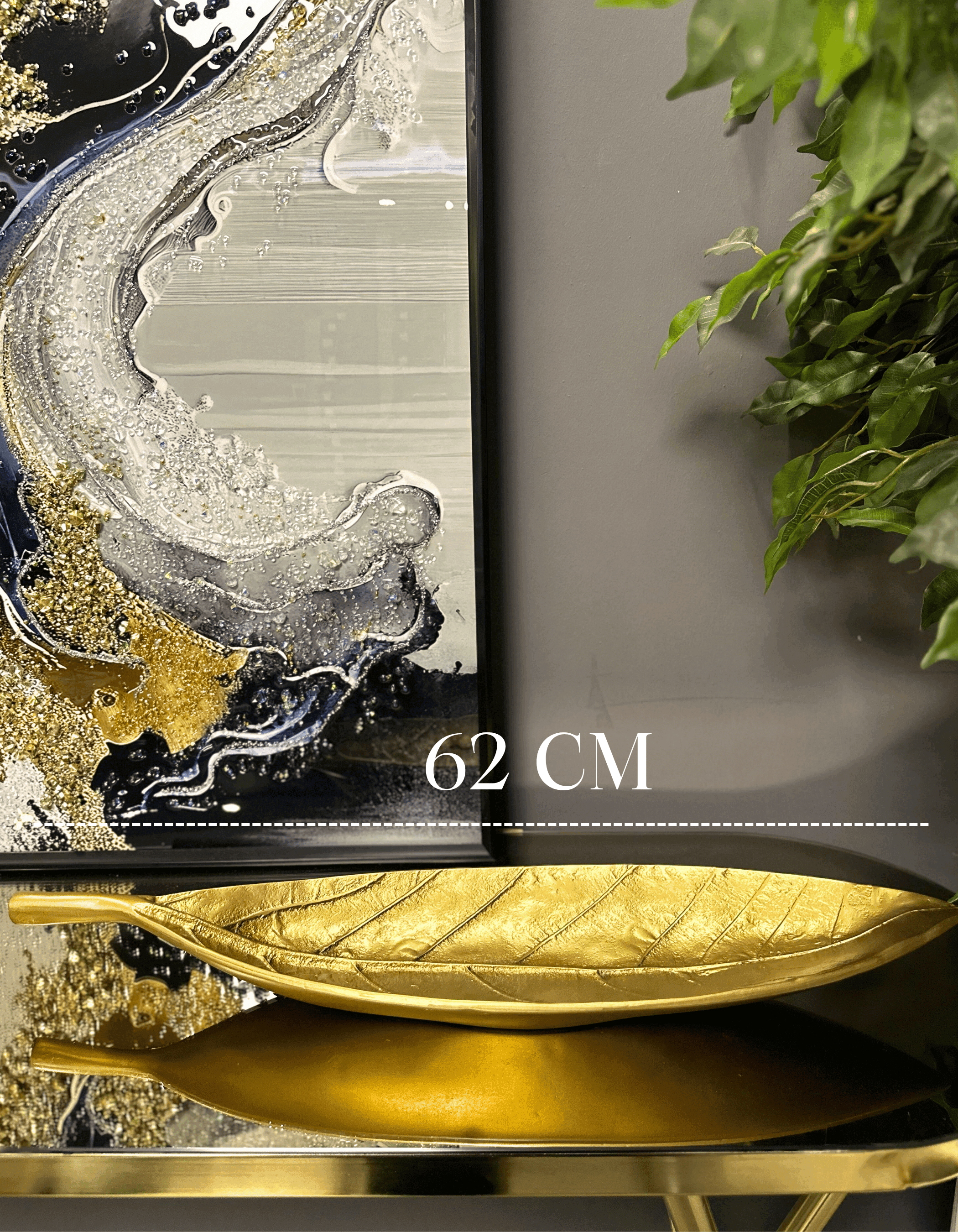Dekoratif Uzun Gold Yaprak Dekor