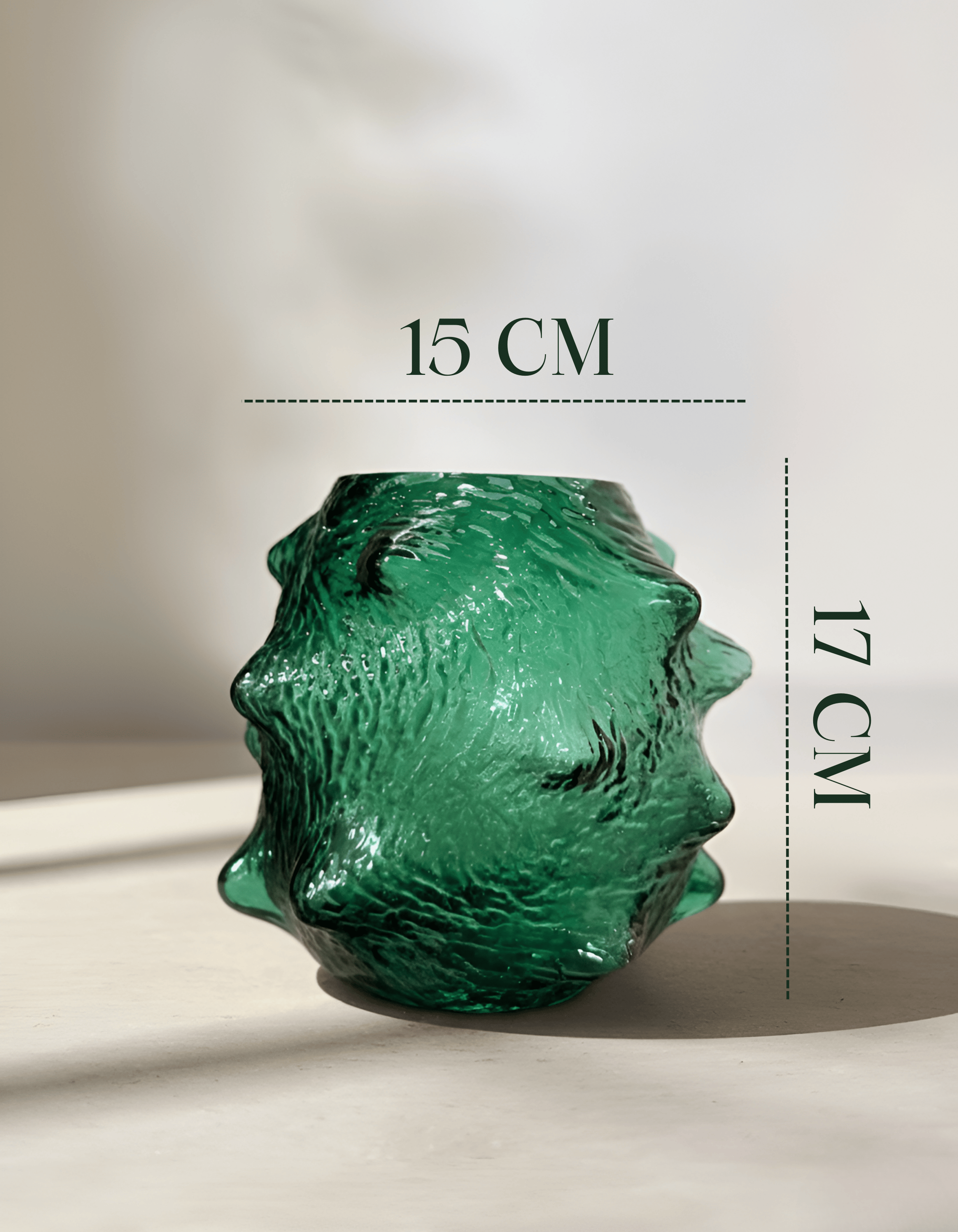 Green Sculpt Cam Vazo - 17x15 CM