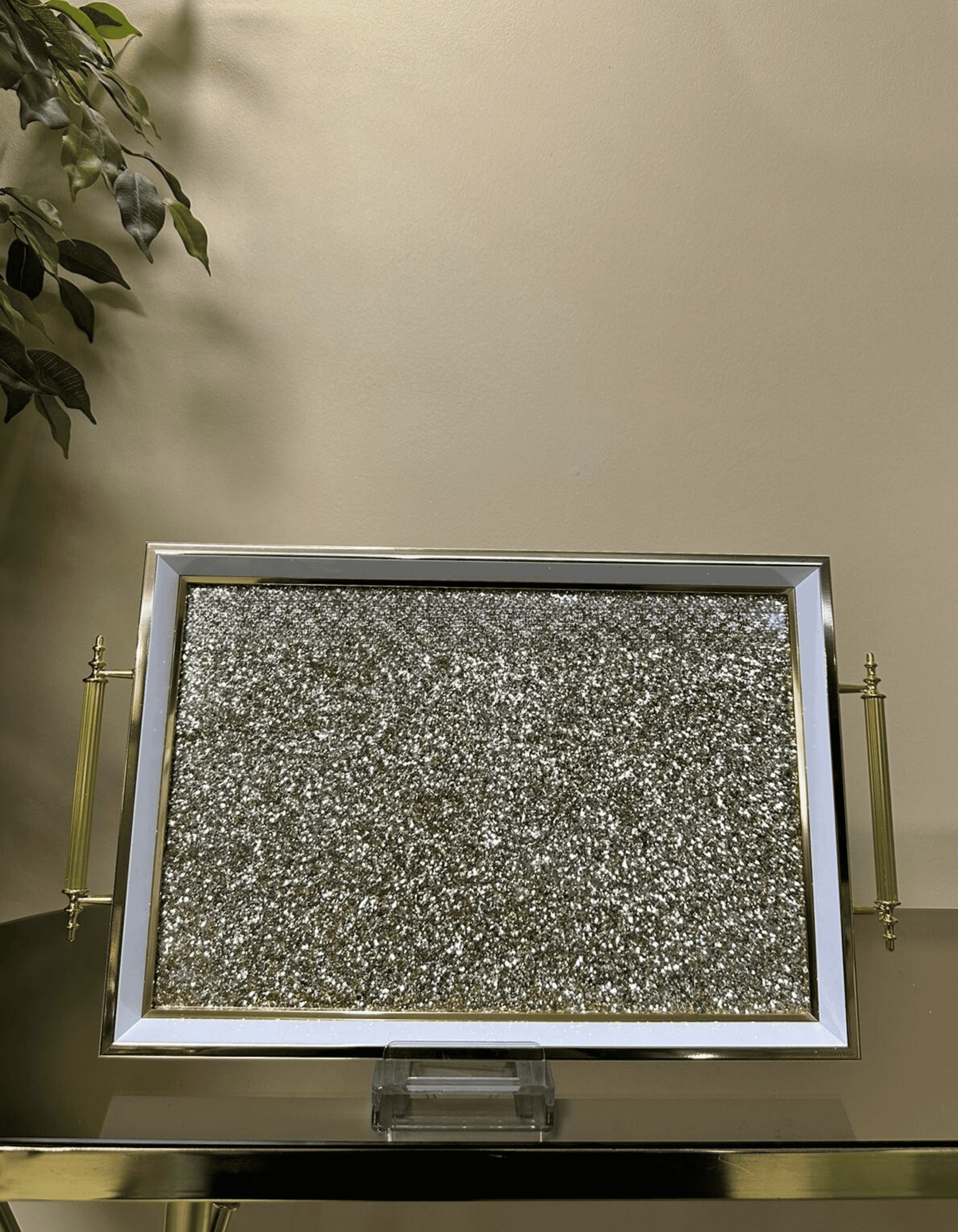 Starlight Glitter - Modern Gold Cam Sunum Tepsisi