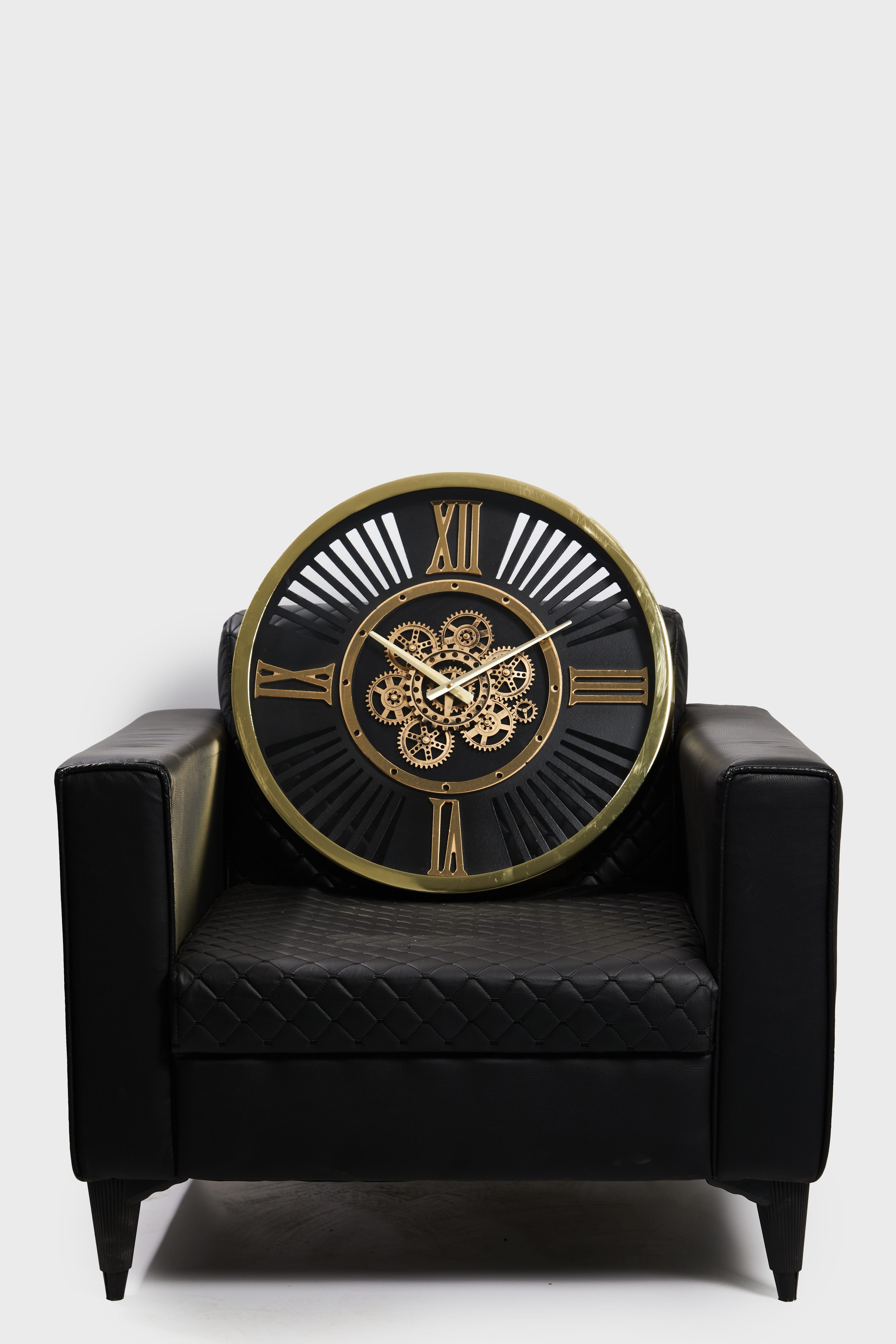 Aurum Gear Gold Metal Duvar Saati – 60 cm