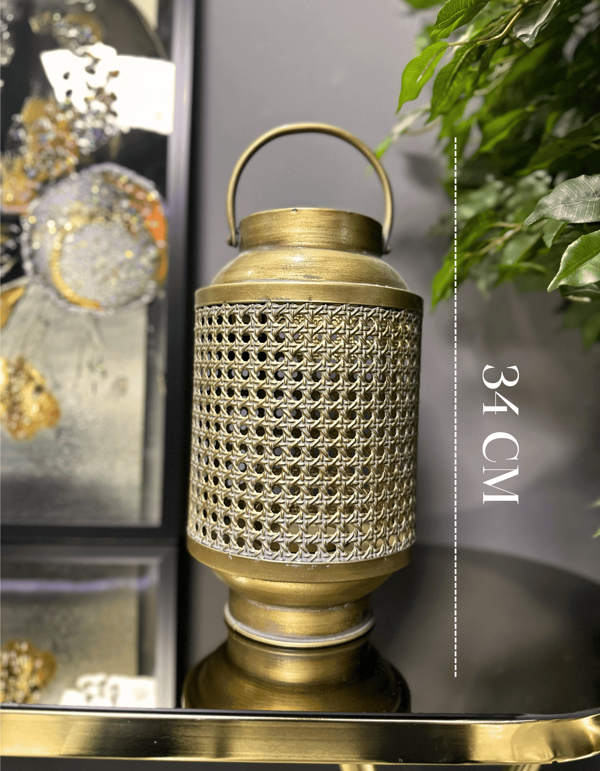 Eskitme Metal Dekoratif Fener/Mumluk