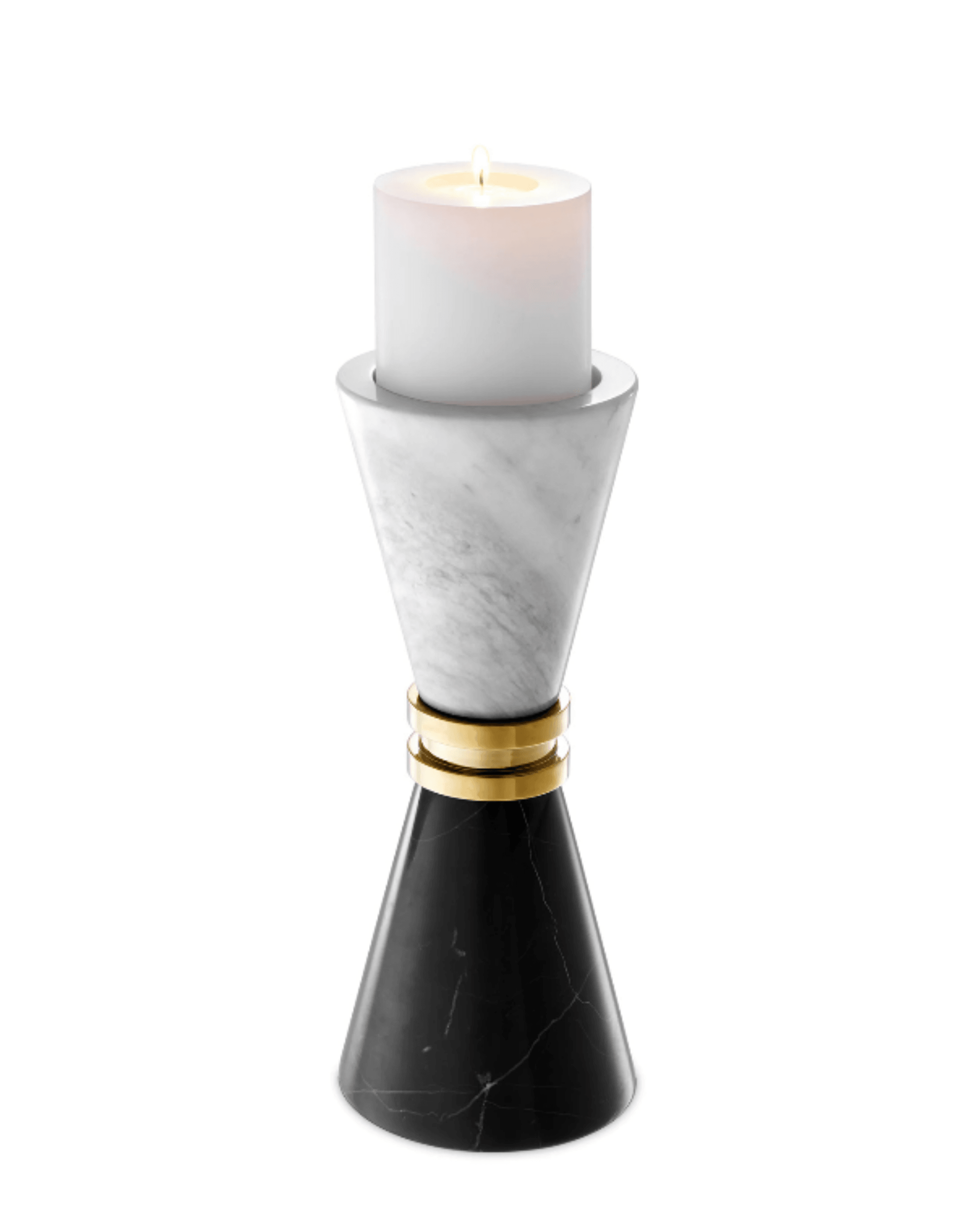 Marble Conic Orta Boy Şamdan/Mumluk