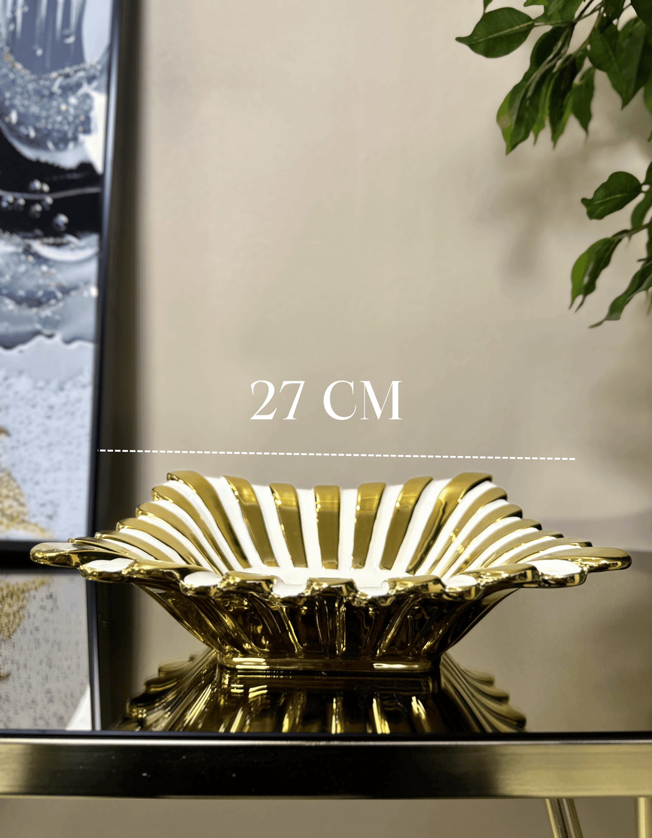 Porselen Gold Yaldızlı Kare Çukur Sunum Tabak