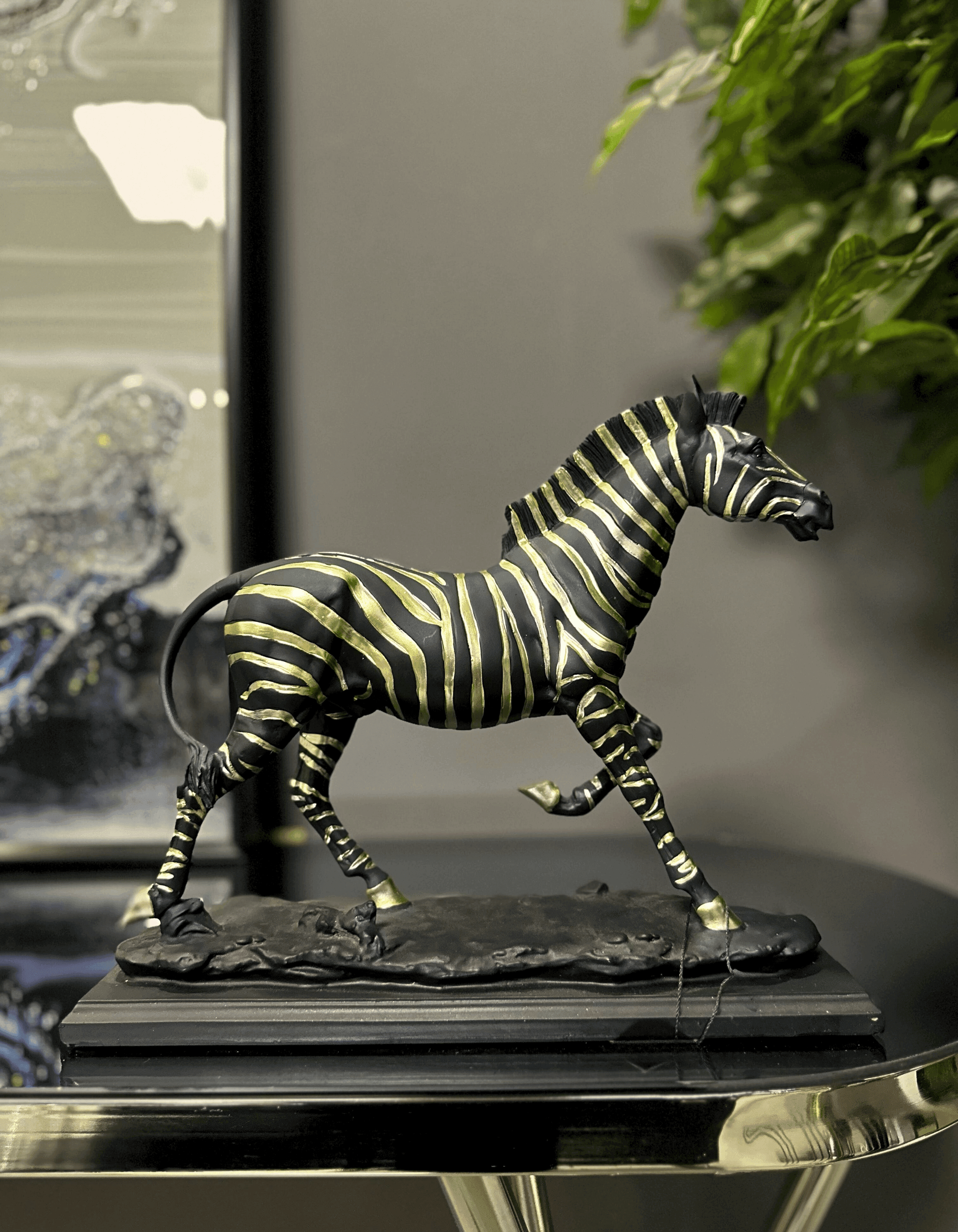 İthal Siyah Zebra Dekor Obje