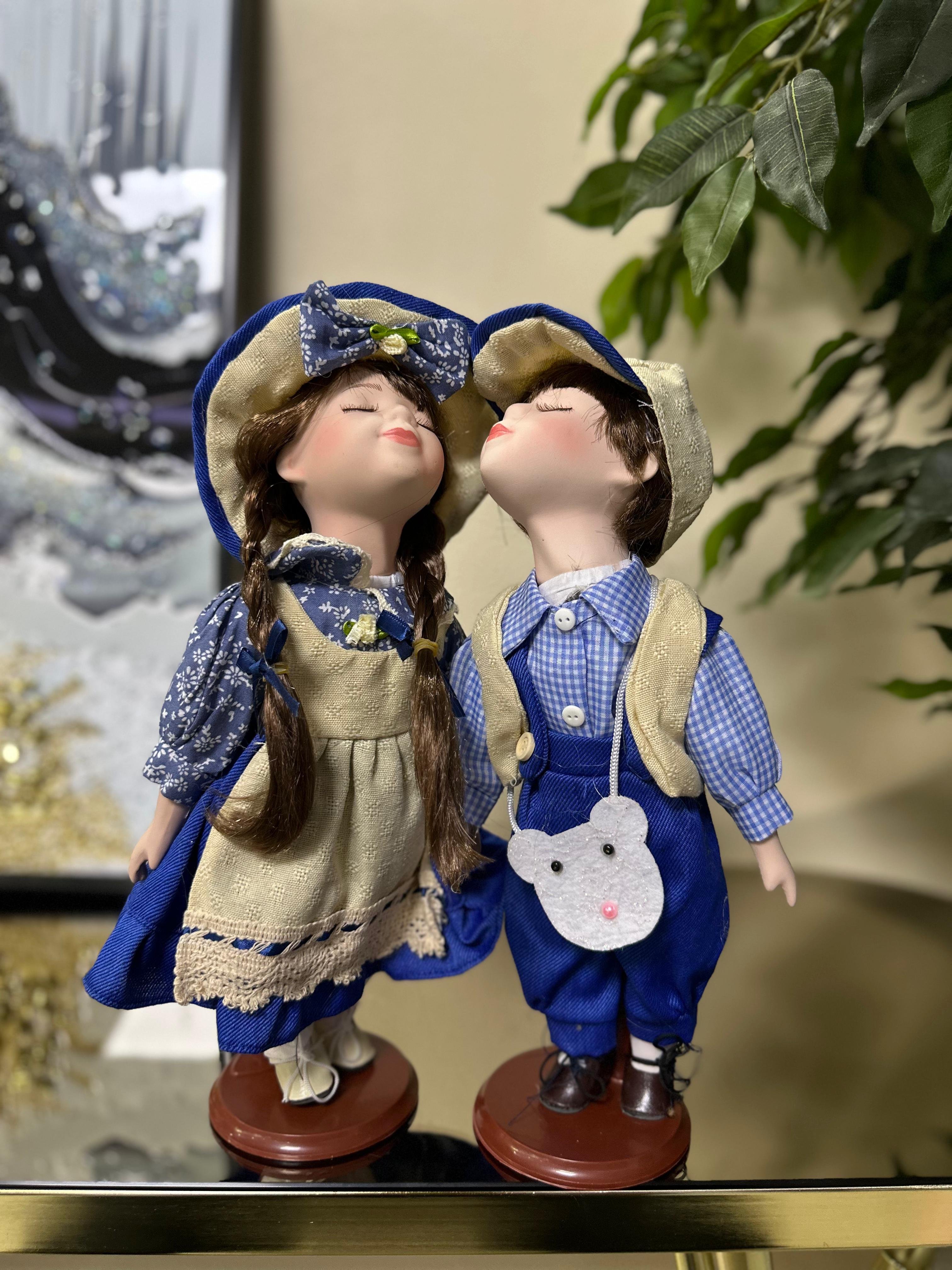 Porselen 2'li Bebek 33 CM İthal Dekor - 2