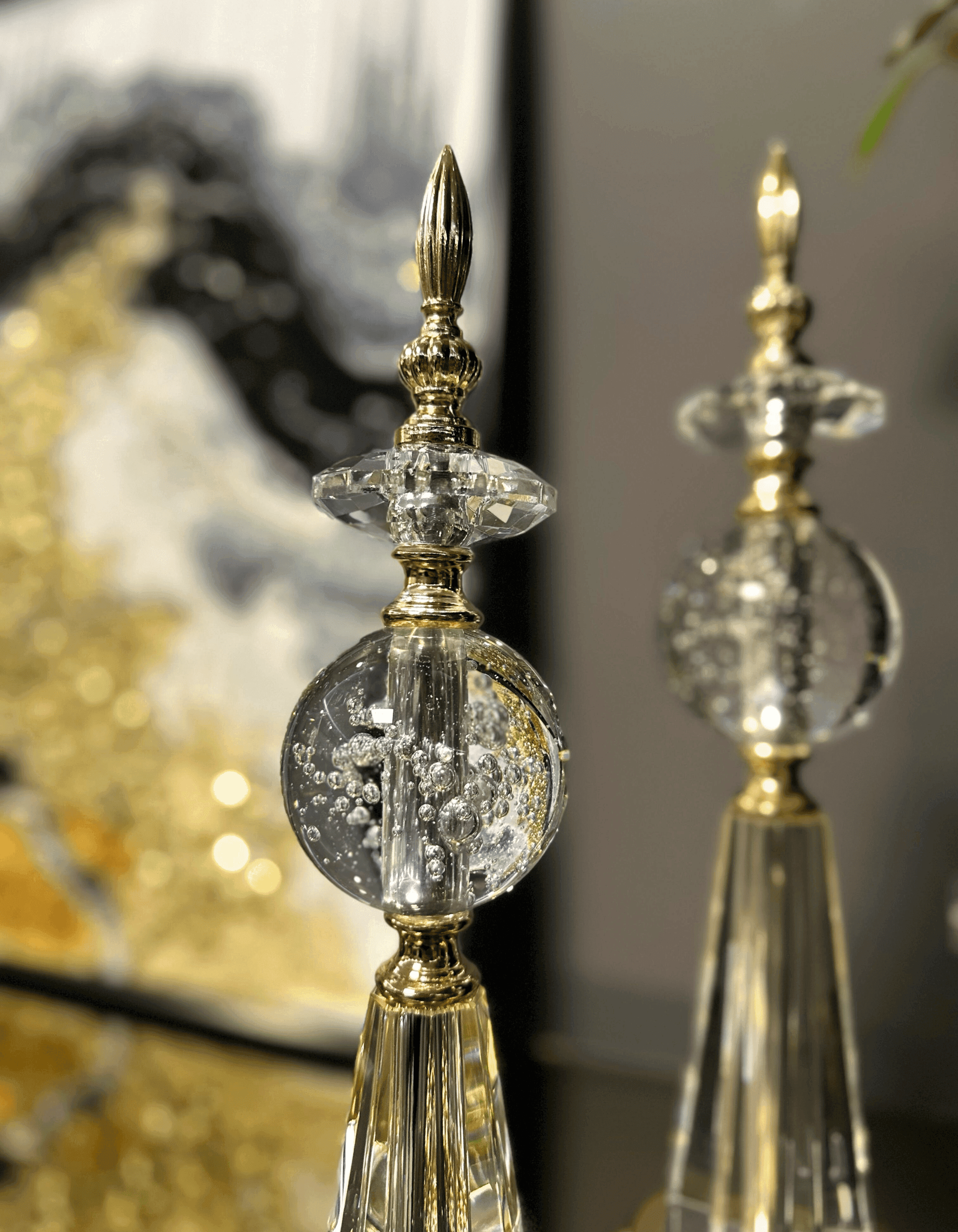 3'lü Gold Metal Küre Set Dekor