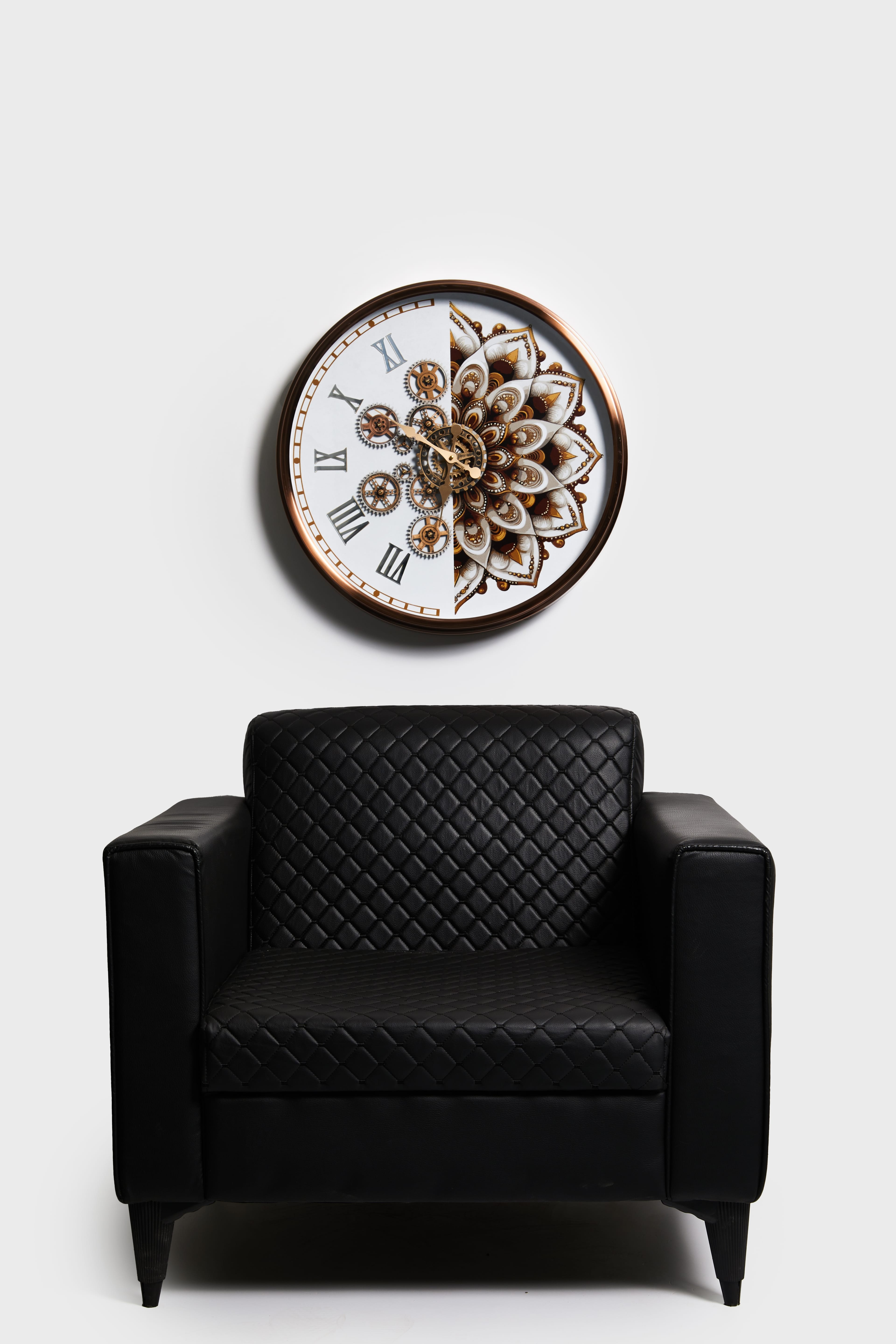 Mandala Bronze – Etnik Desenli Ledli Duvar Saati (60 cm)