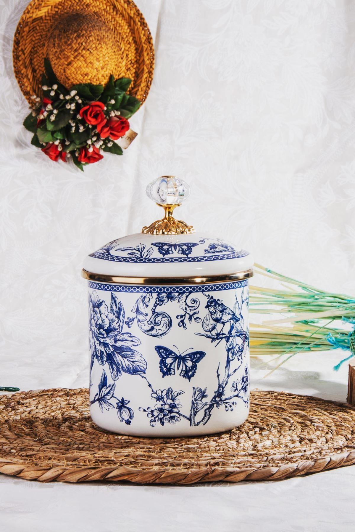 Blue Life Emaye Orta Boy Kavanoz 12 Cm