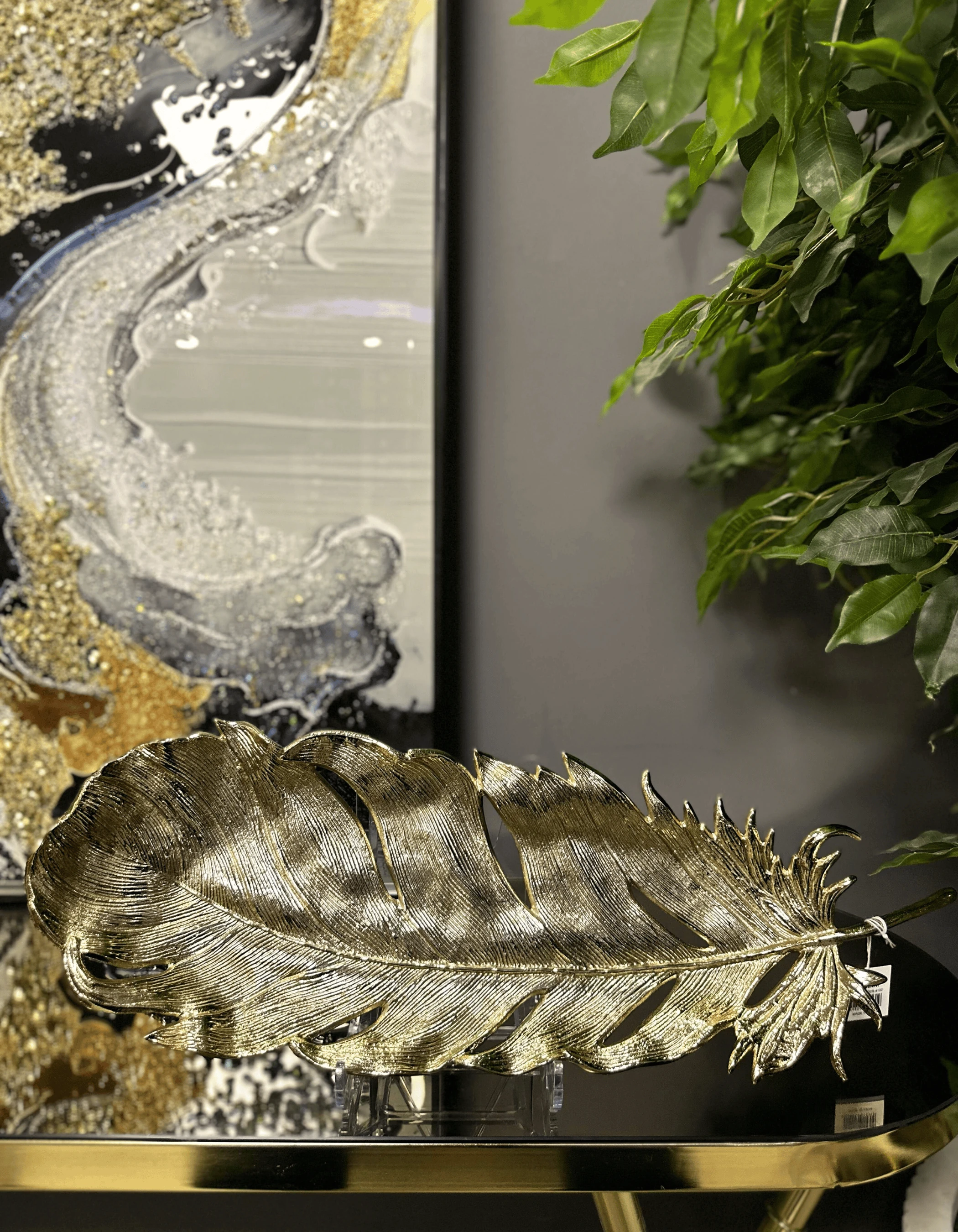 Alüminyum Döküm Gold Yaprak Dekor (46 cm)