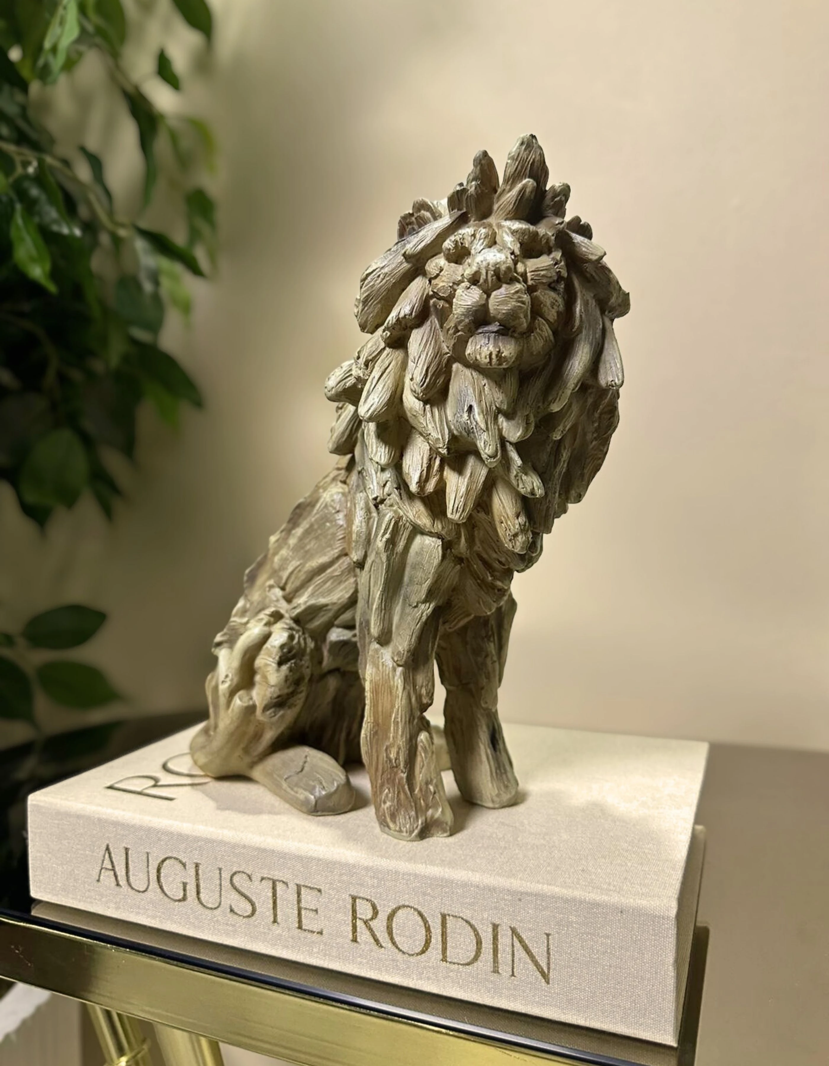 Rustic Driftwood Aslan Dekor 27 CM