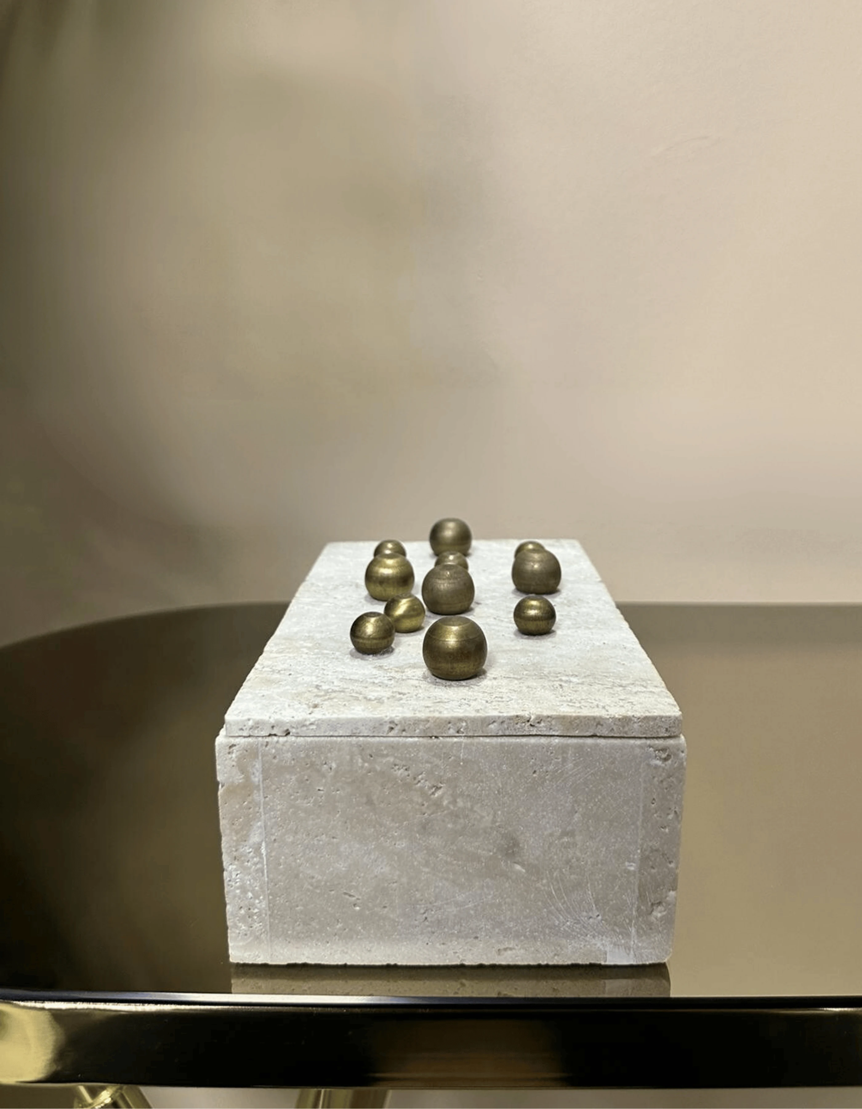 Traverten Eskitme Detaylı Kutu Dekor