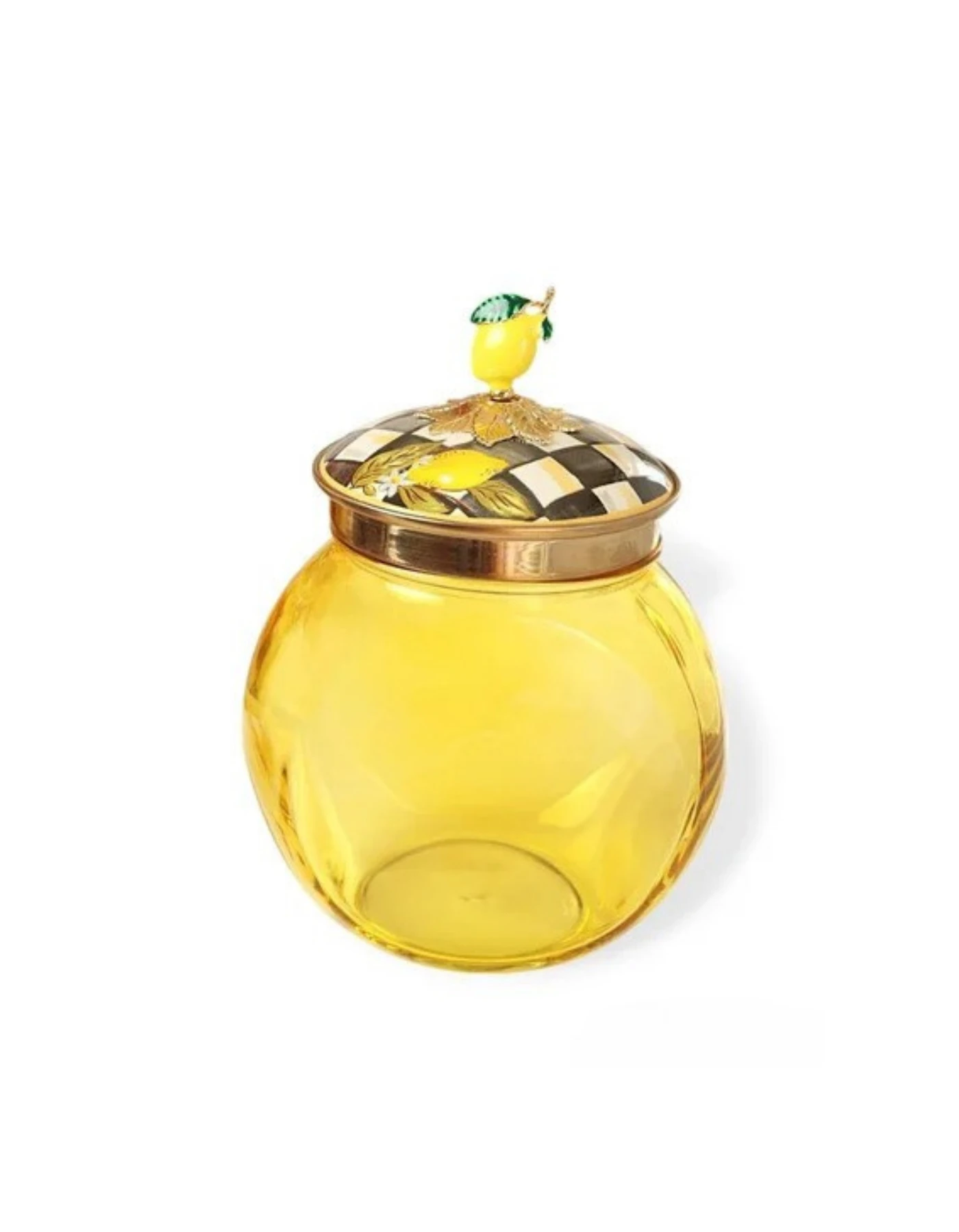 Damalı Linda Emaye Kapaklı Cam Kavanoz 1,5 L